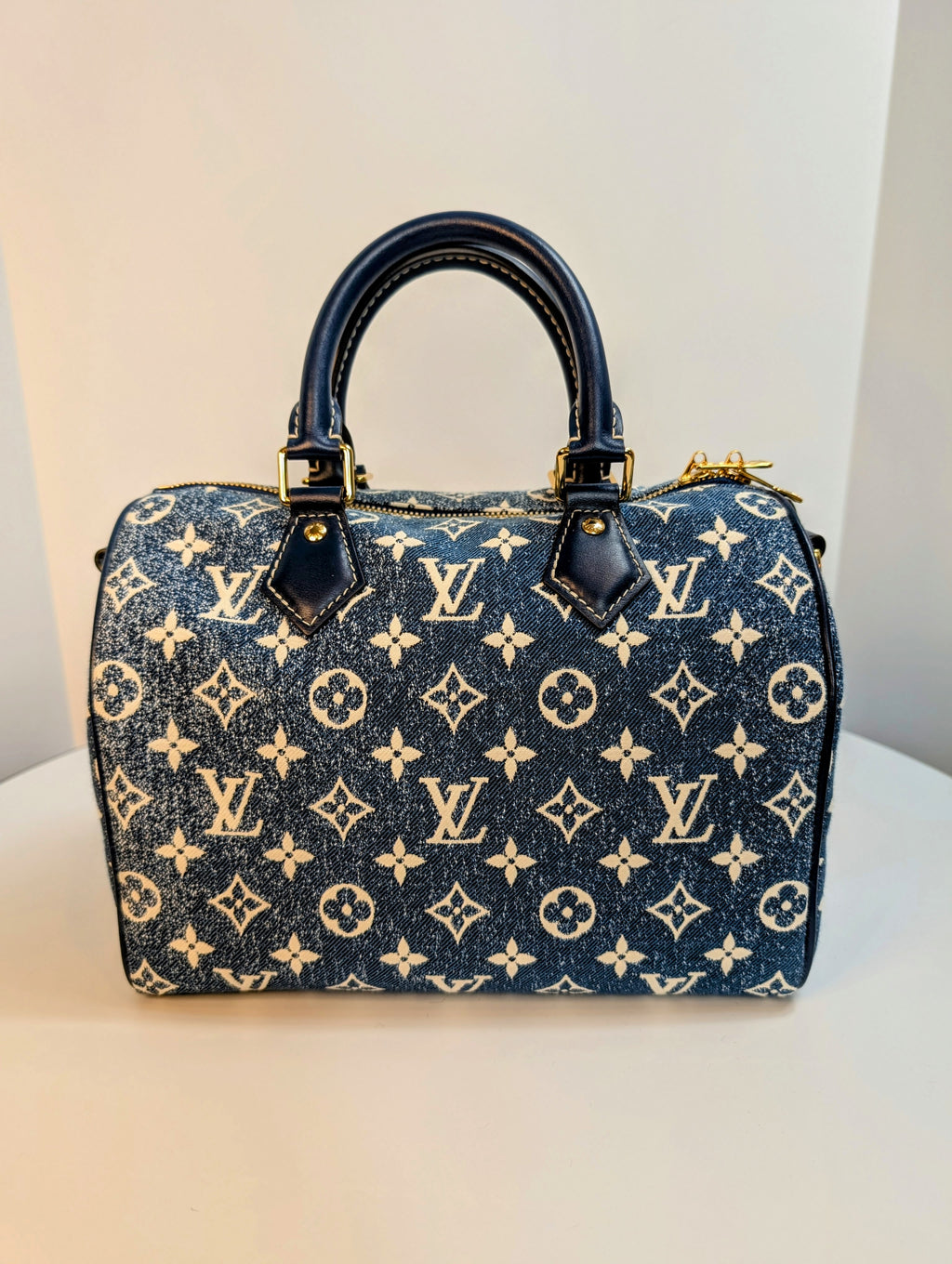 Louis Vuitton Denim Jacquard Monogram Speedy Bandoulière 25