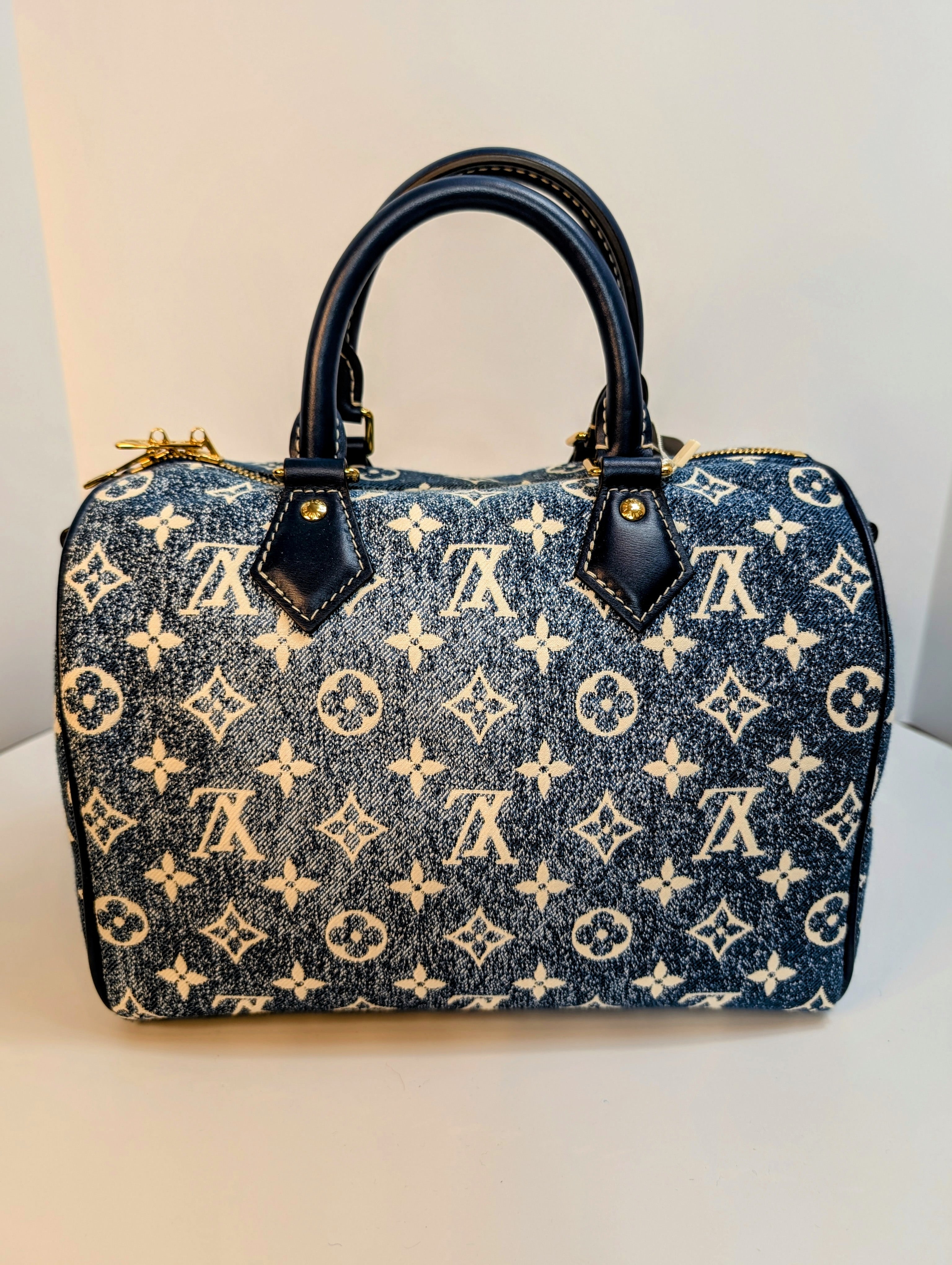 Louis Vuitton Denim Jacquard Monogram Speedy Bandoulière 25