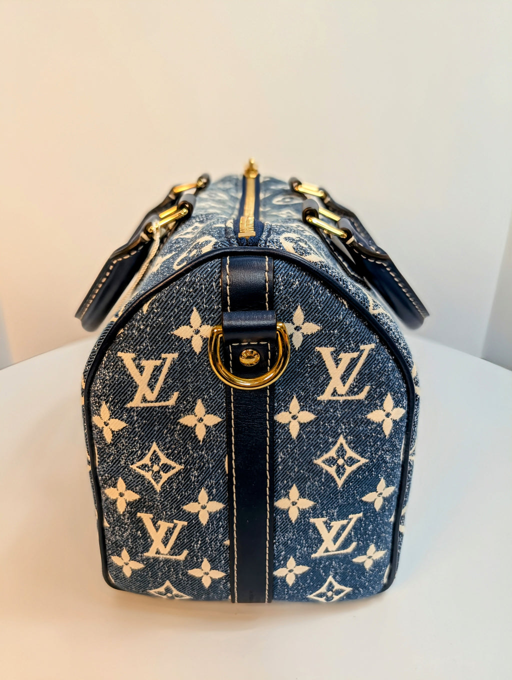 Louis Vuitton Denim Jacquard Monogram Speedy Bandoulière 25