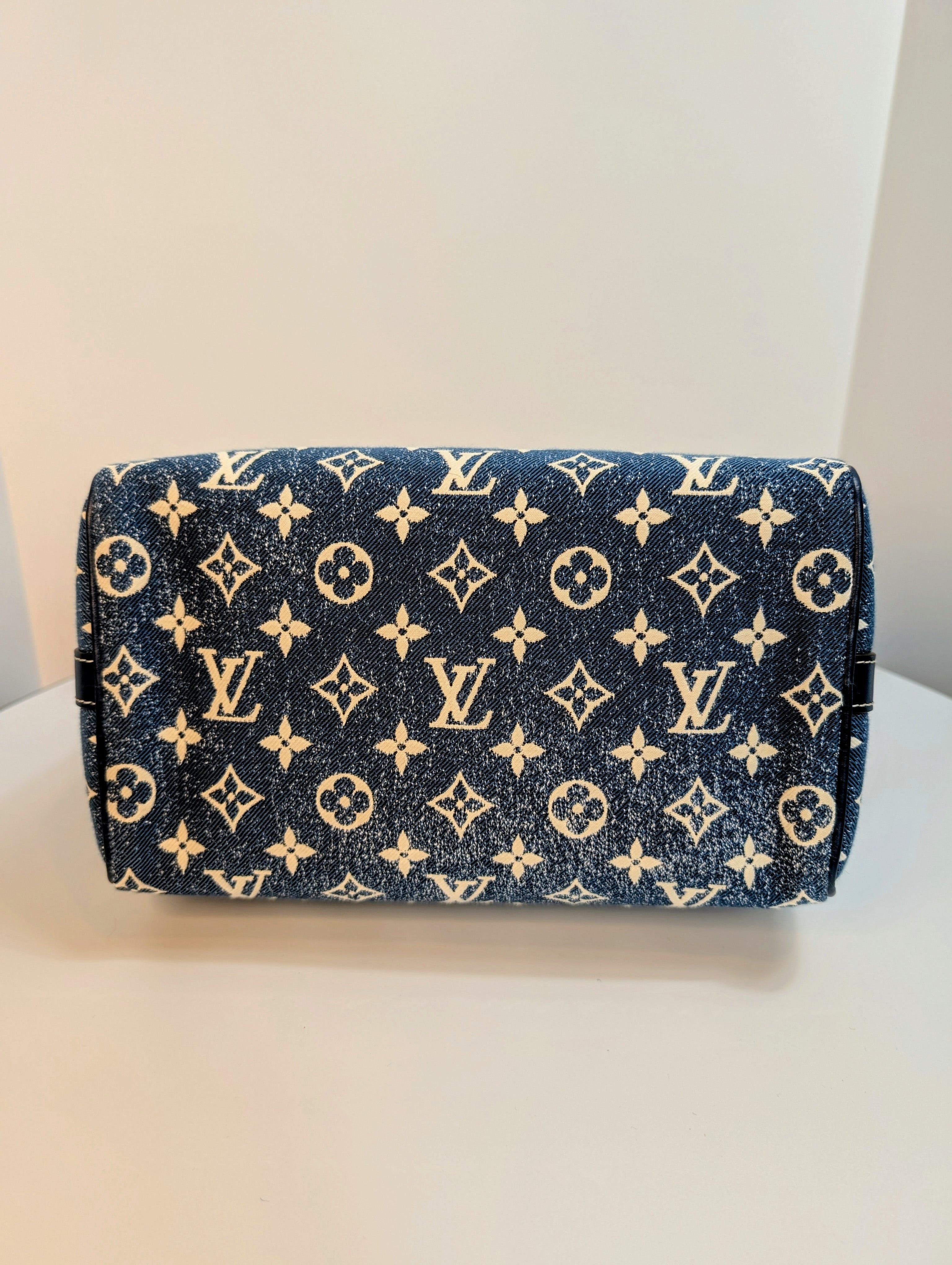 Louis Vuitton Denim Jacquard Monogram Speedy Bandoulière 25