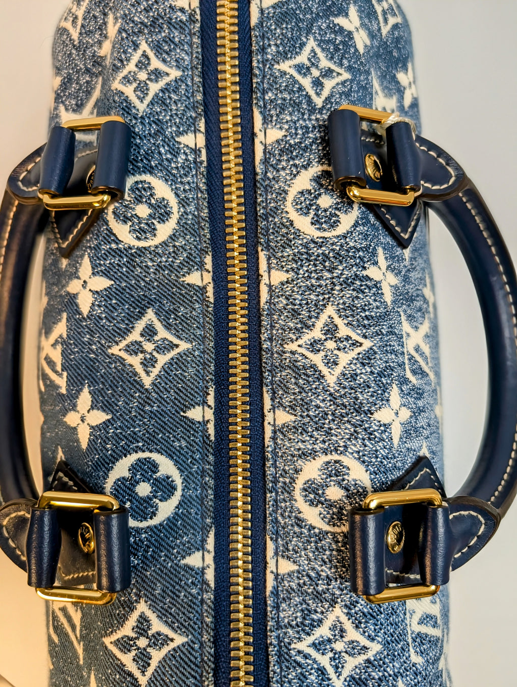 Louis Vuitton Denim Jacquard Monogram Speedy Bandoulière 25