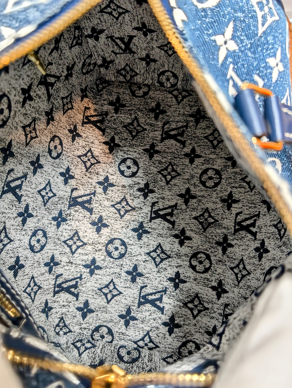 Louis Vuitton Denim Jacquard Monogram Speedy Bandoulière 25