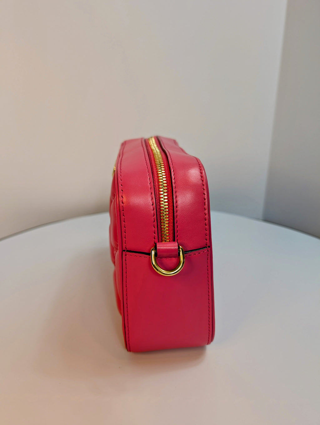 Gucci GG Hot Pink Matelasse Leather Double-Strap Camera Bag