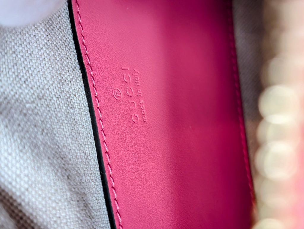 Gucci GG Hot Pink Matelasse Leather Double-Strap Camera Bag