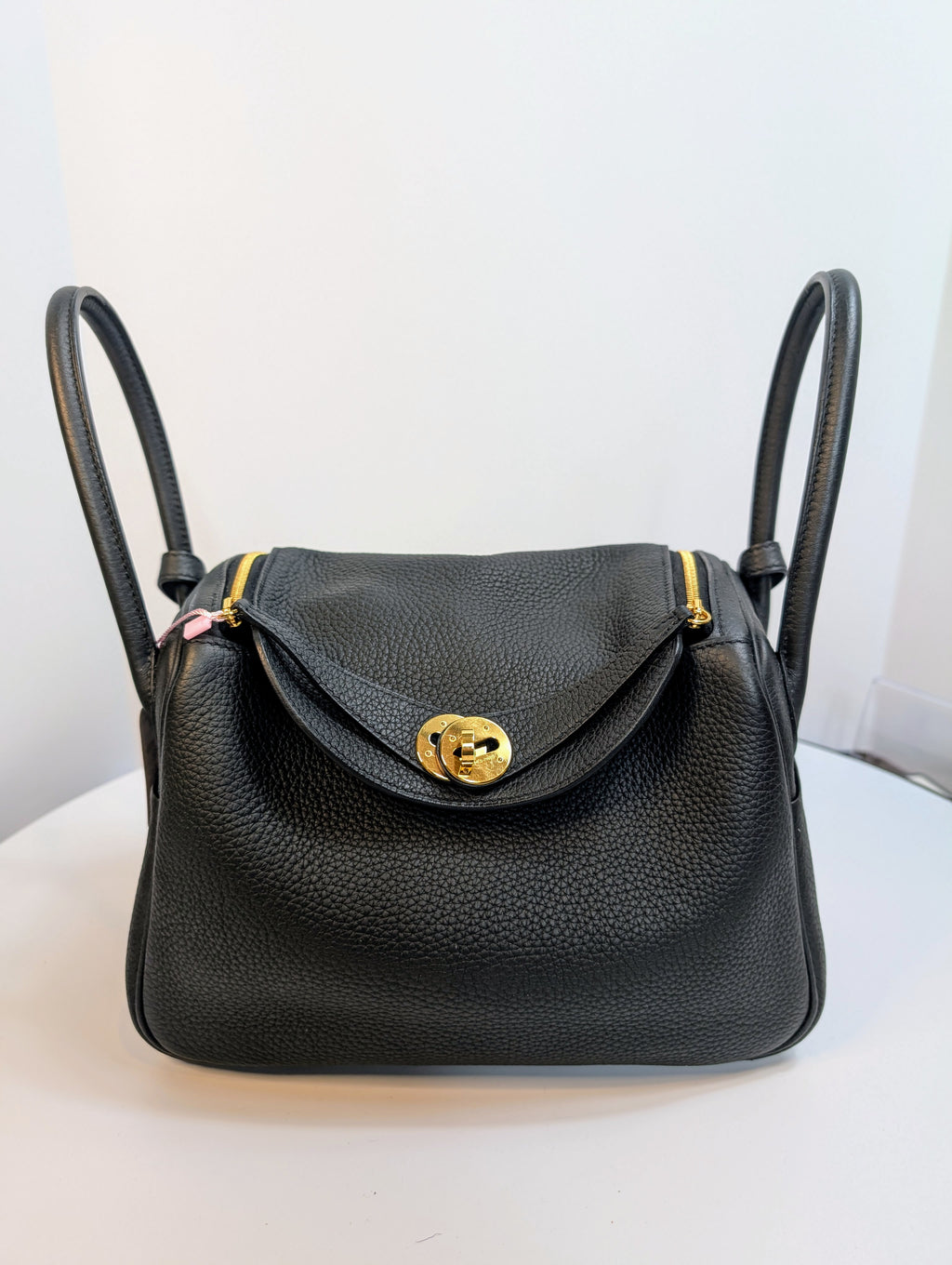 Hermes Black Taurillon Clemence Leather Lindy 26