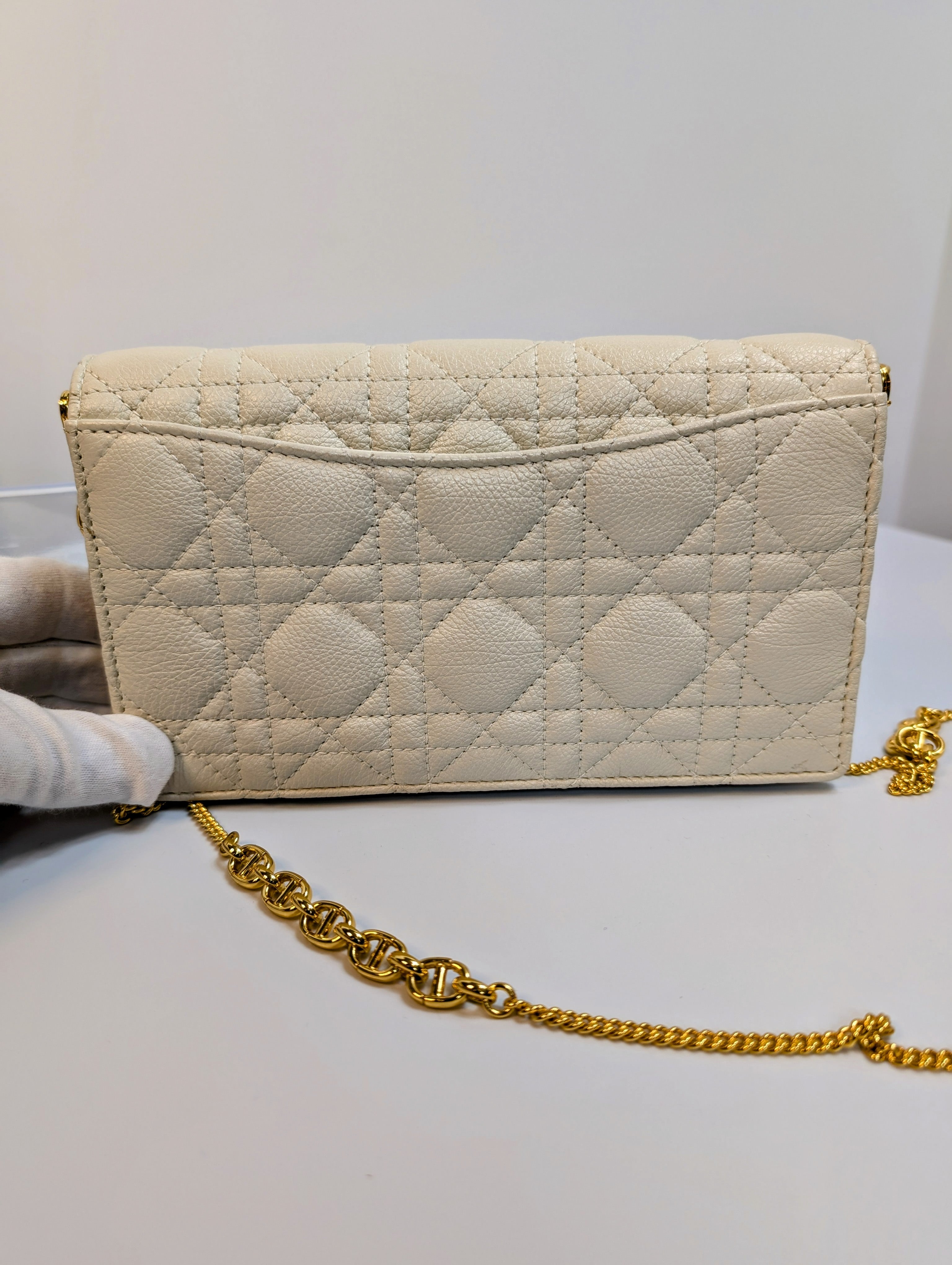 Dior White Caro Pouch