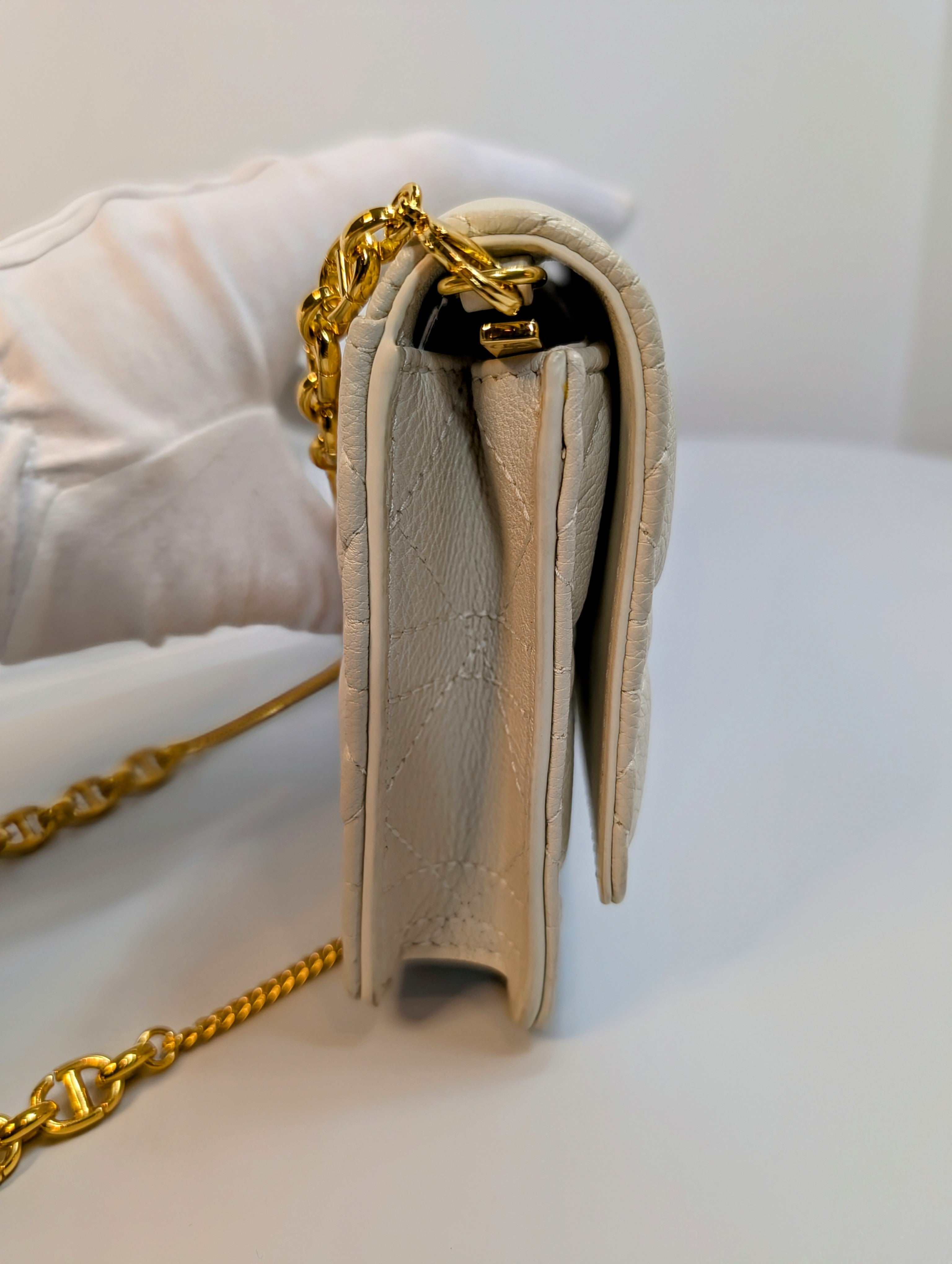 Dior White Caro Pouch