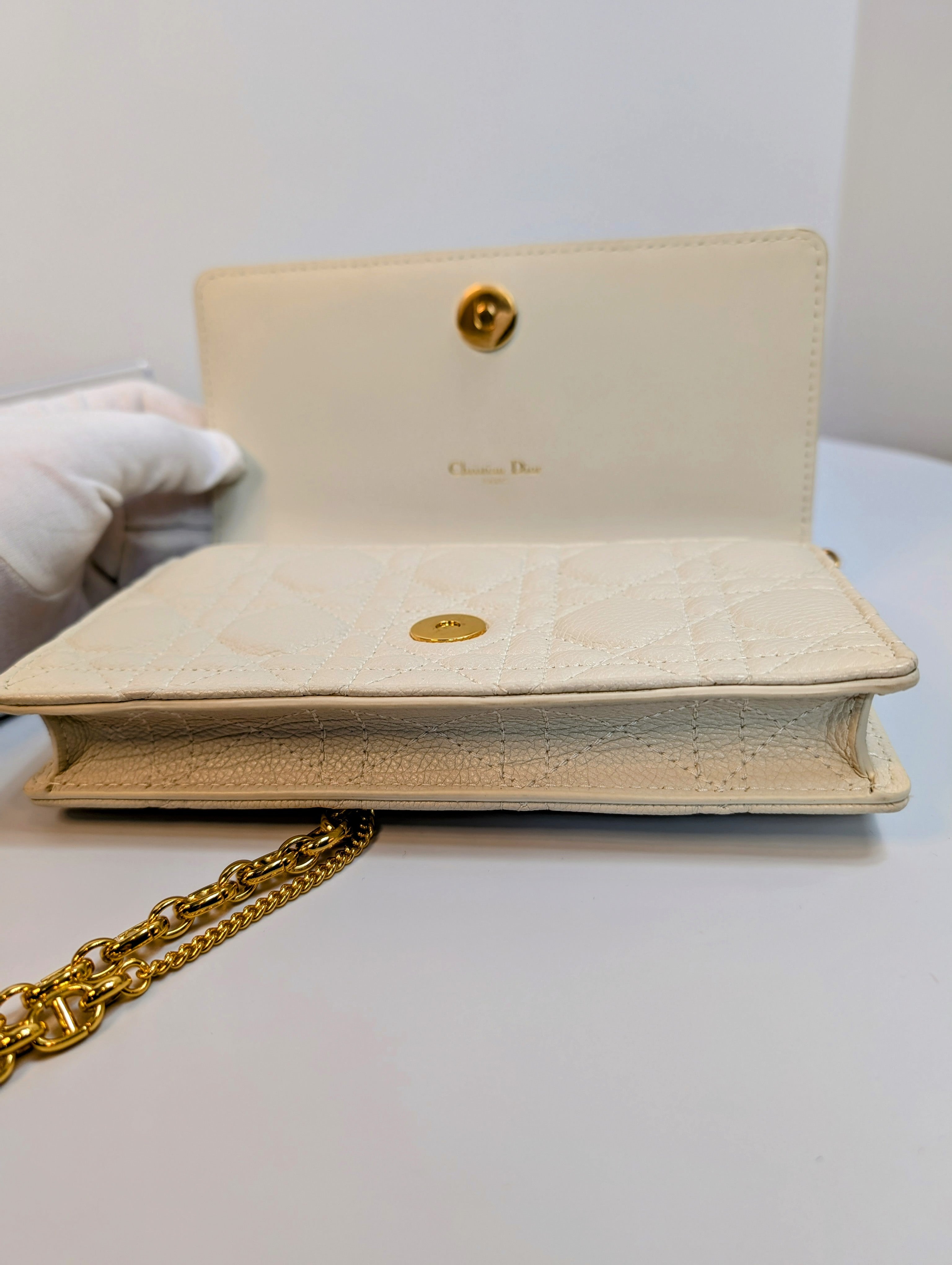 Dior White Caro Pouch