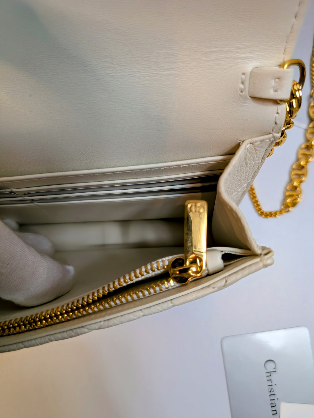 Dior White Caro Pouch
