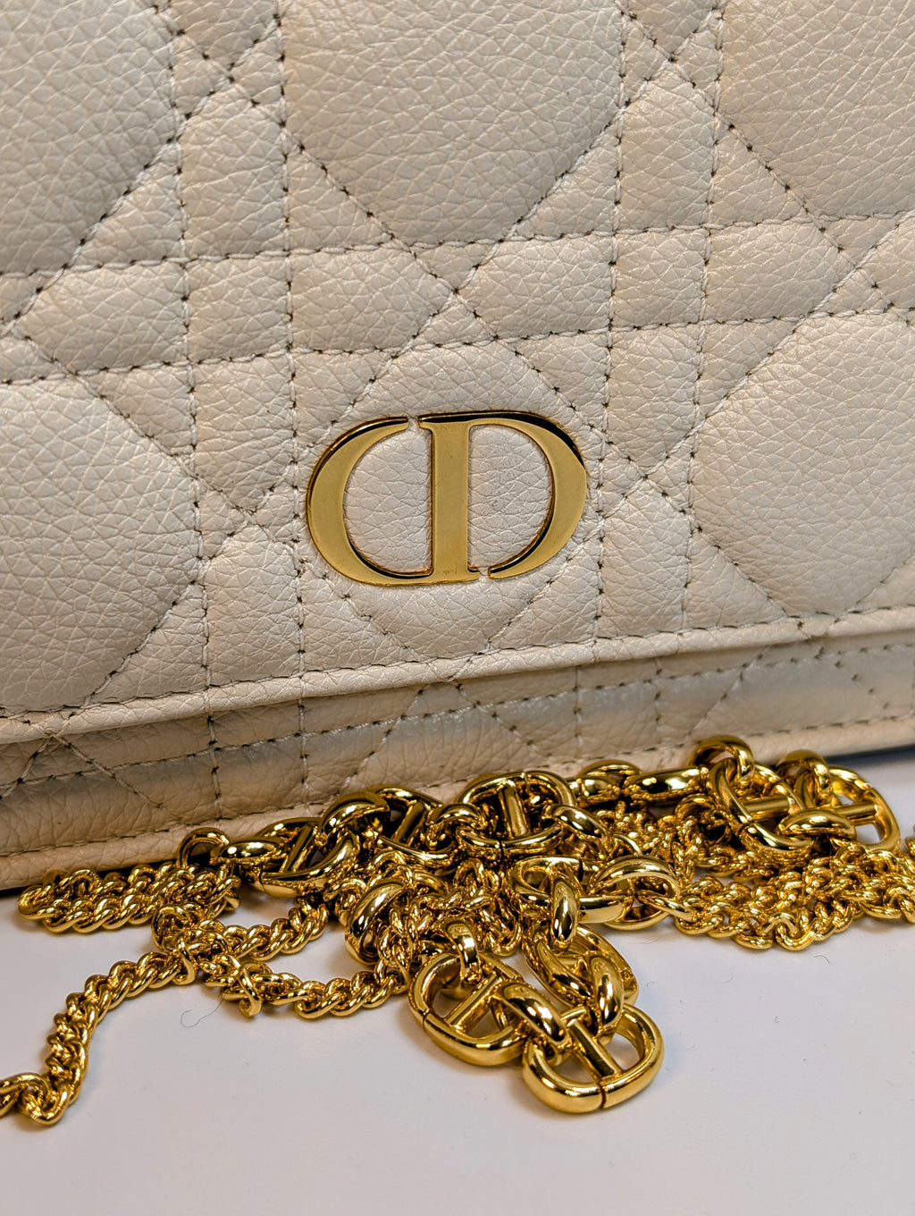 Dior White Caro Pouch