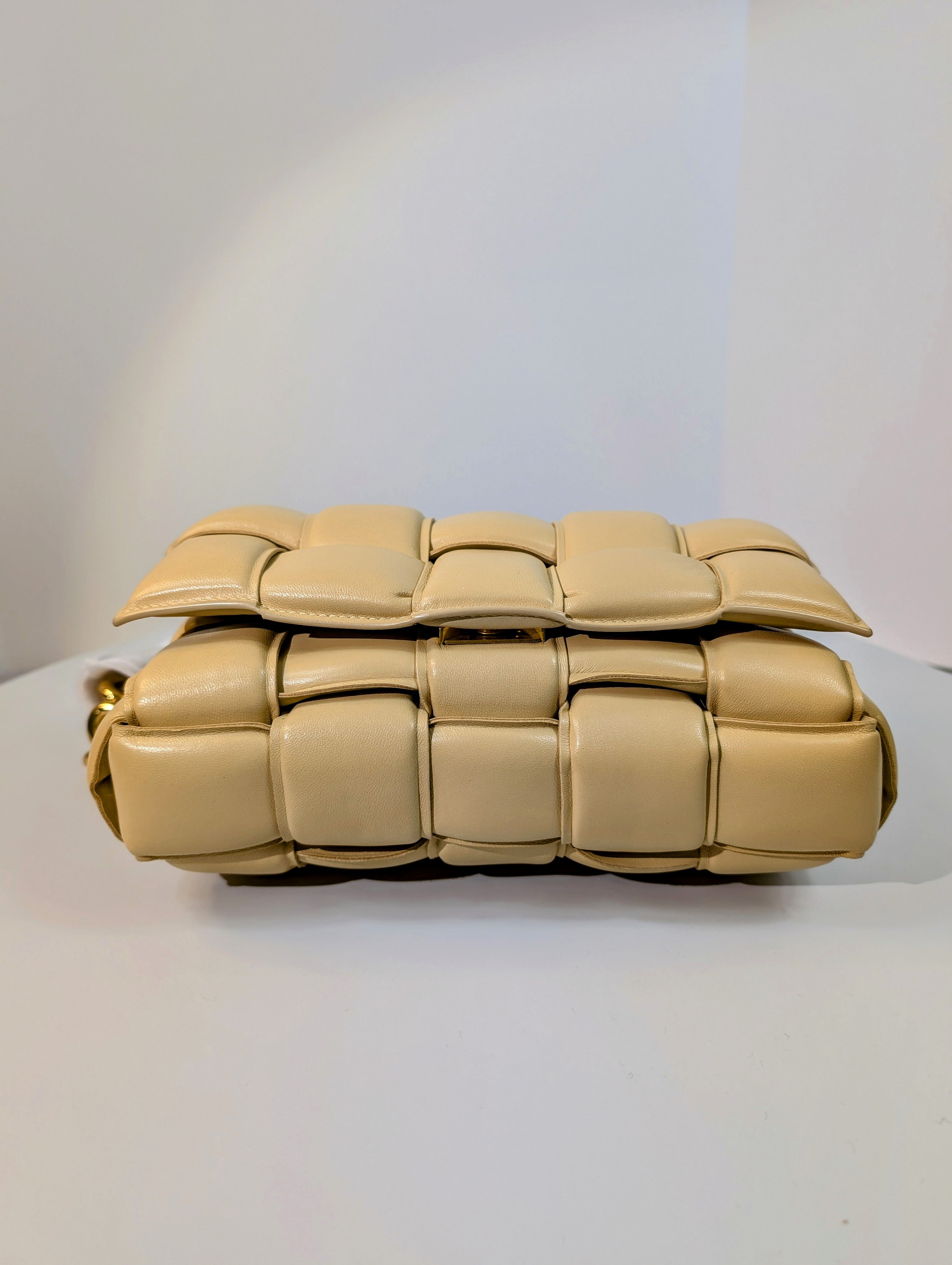 Bottega Veneta Cream Lambskin “The Chain” Cassette Shoulder Bag