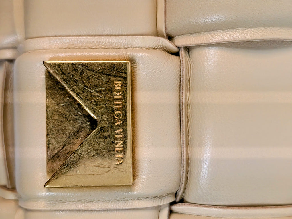 Bottega Veneta Cream Lambskin “The Chain” Cassette Shoulder Bag