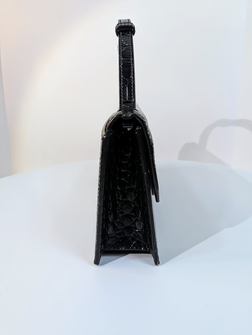 Christian Louboutin Black Elisa Crocodile Embossed Baguette Bag