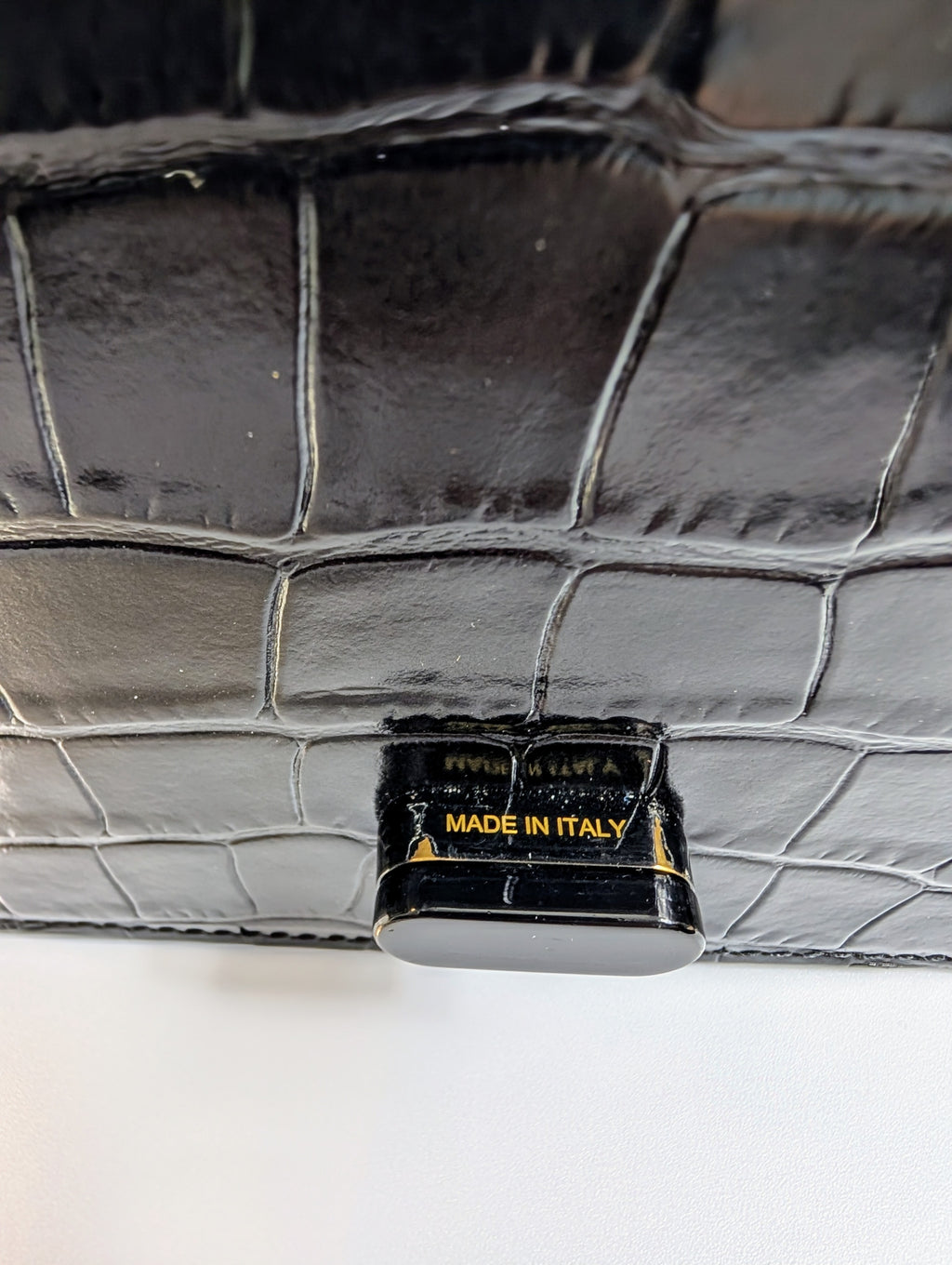 Christian Louboutin Black Elisa Crocodile Embossed Baguette Bag