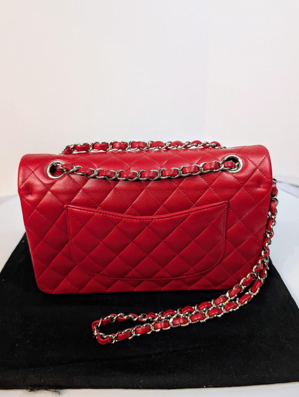 Chanel Rare Red 17b Classic Medium Quilted Lambskin Double Flap Bag