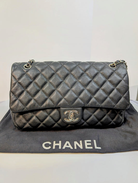 Chanel Black Classic Jumbo Flap Bag