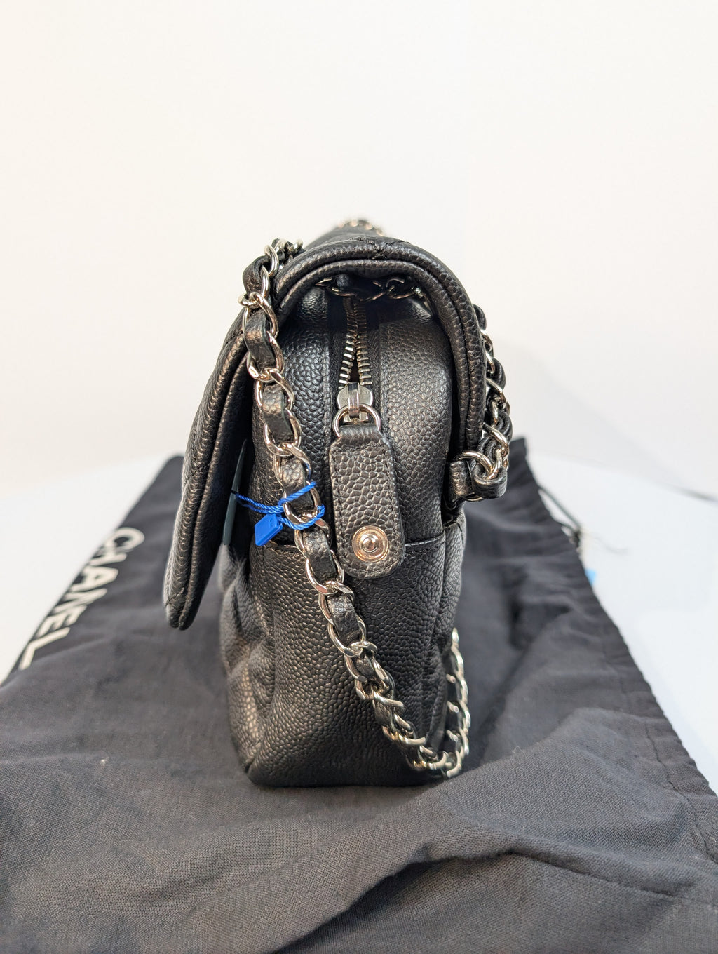 Chanel Black Jumbo Caviar Single Flap Bag