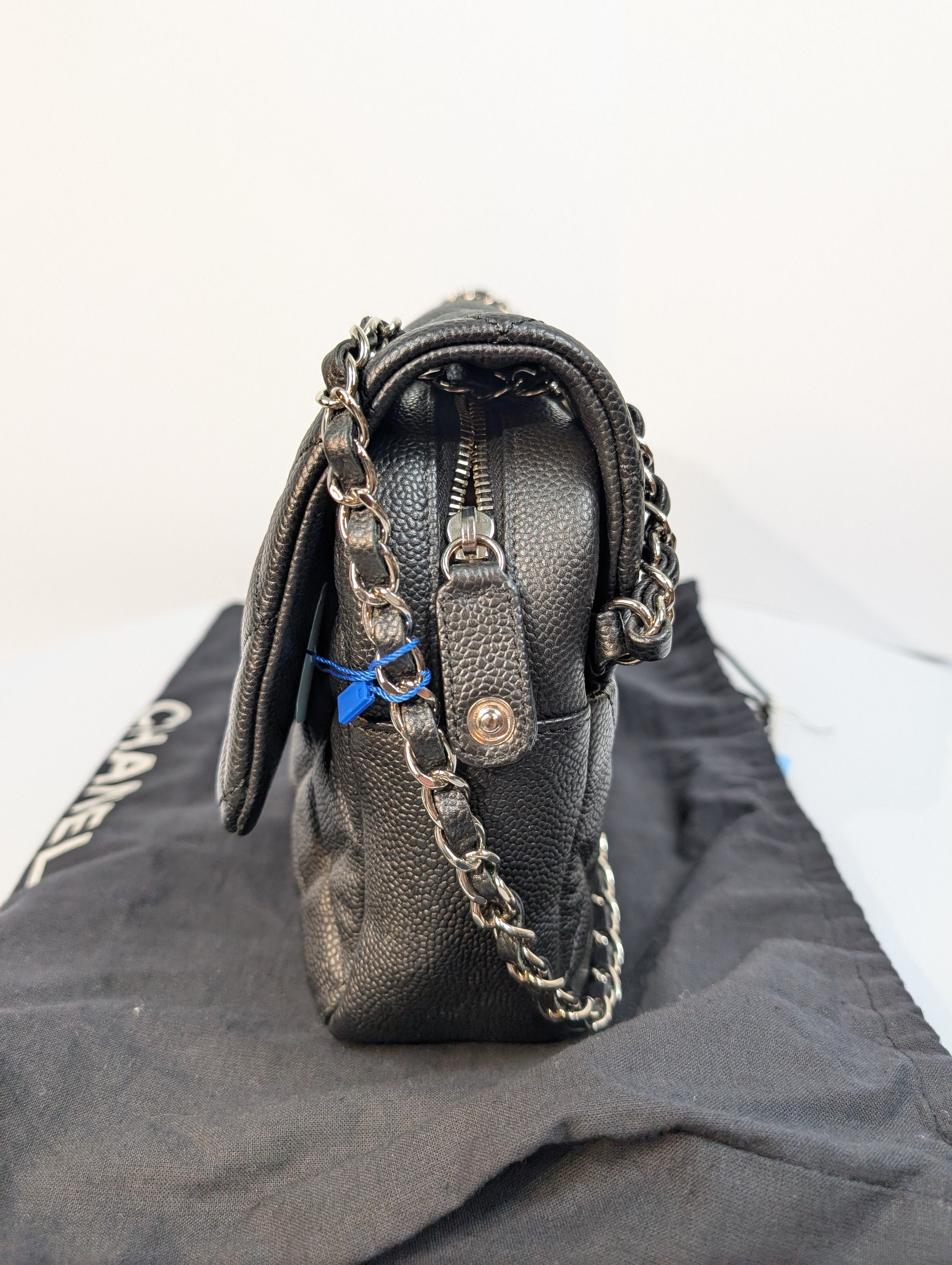 Chanel Black Jumbo Caviar Single Flap Bag