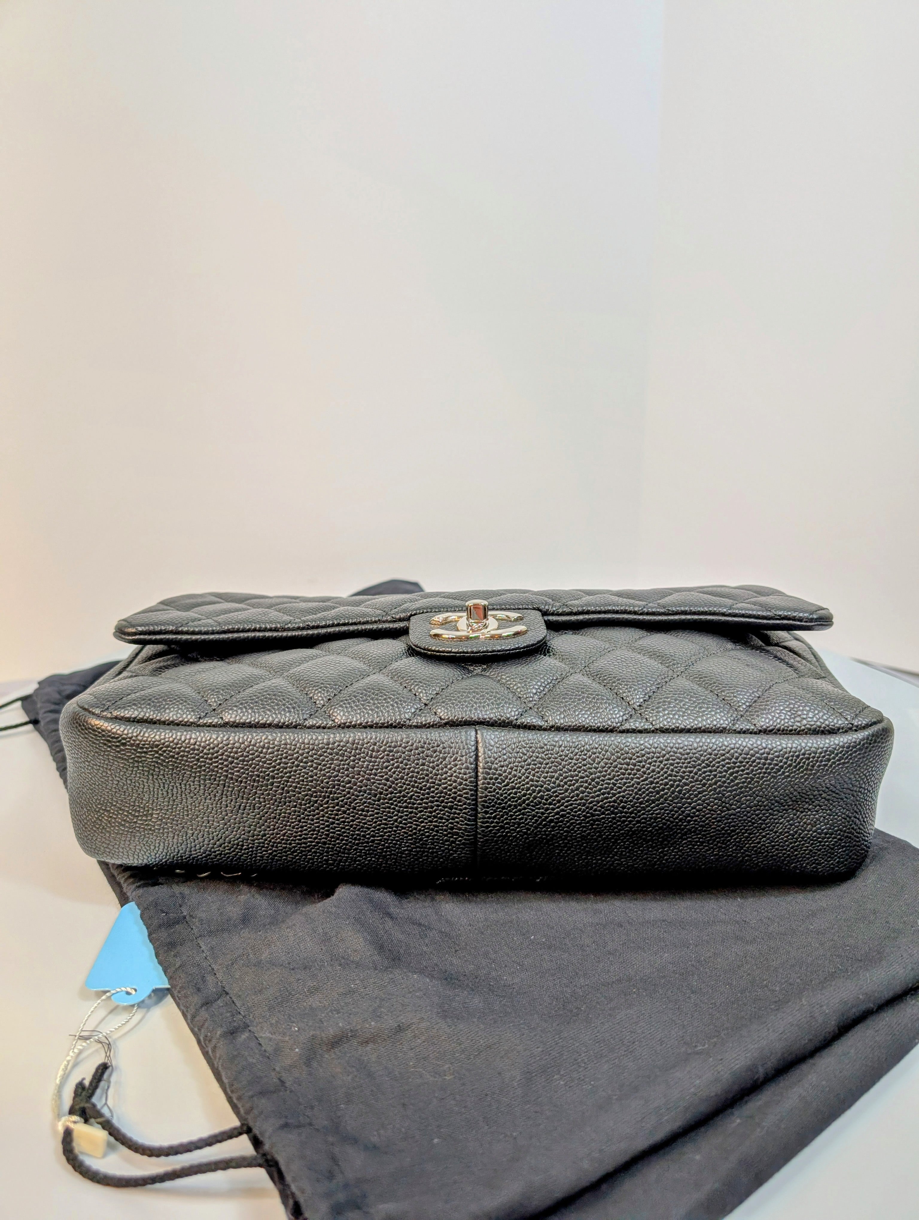 Chanel Black Jumbo Caviar Single Flap Bag