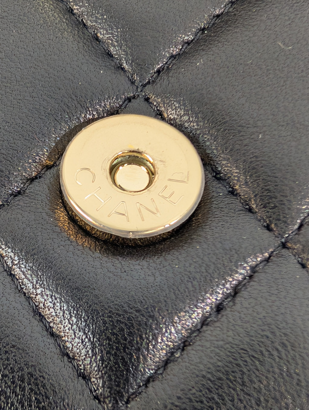 Chanel Black Quilted Lambskin Flap CC Pouch Wristlet Clutch WOC