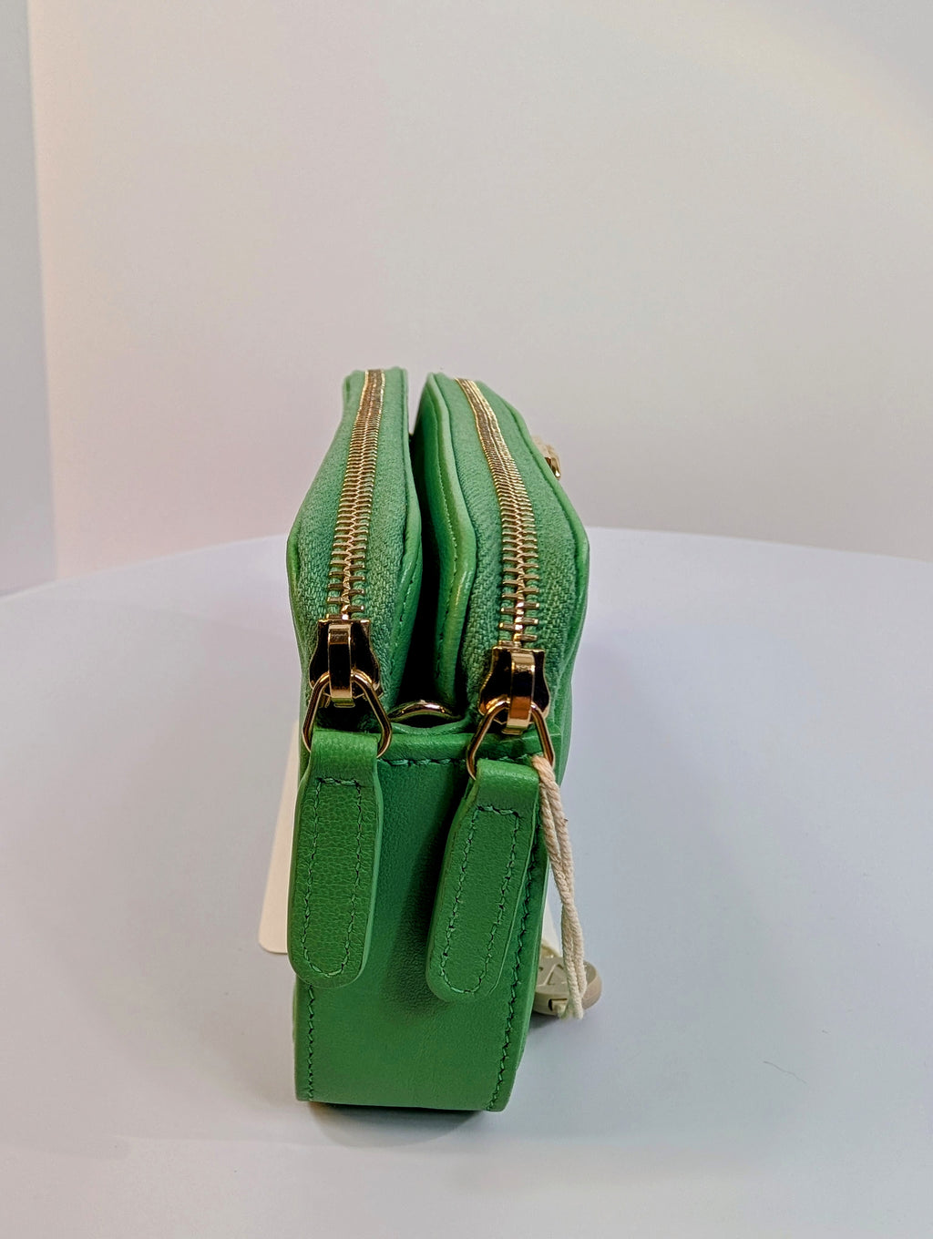 Chanel Green Boy Clutch with Double Zip Pouch