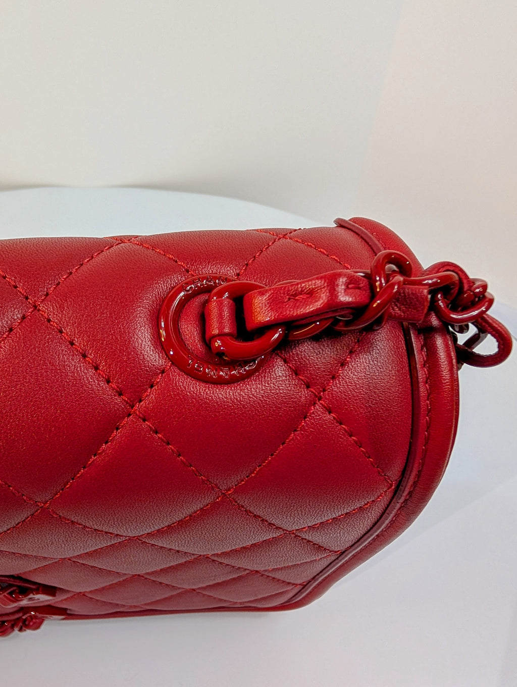Chanel Rare Classic All-Red Flap Bag in Quilted Lambskin with Filigree CC