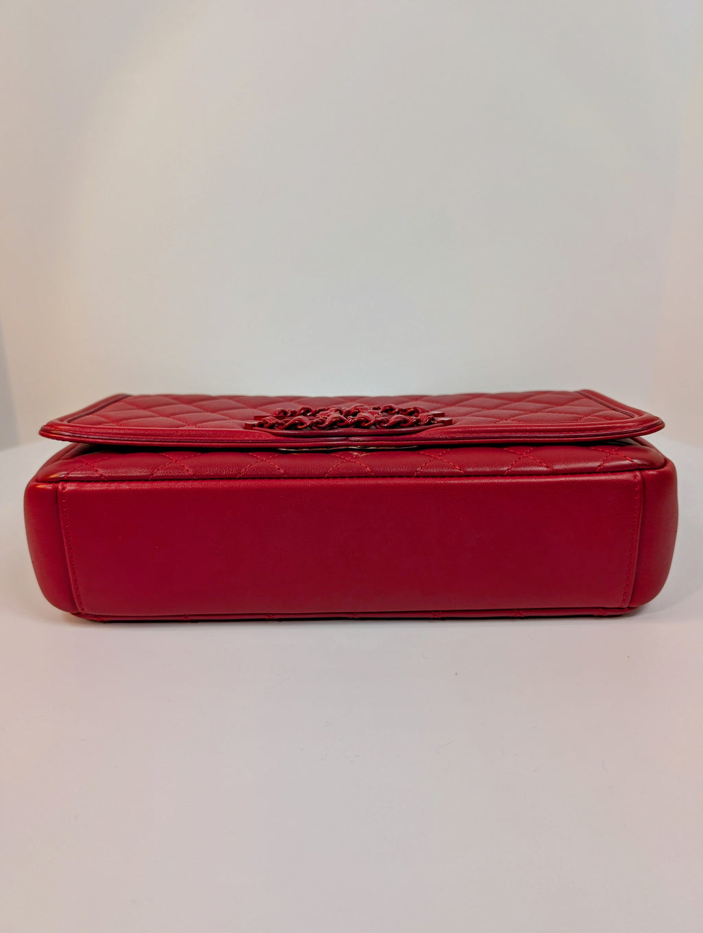 Chanel Rare Classic All-Red Flap Bag in Quilted Lambskin with Filigree CC