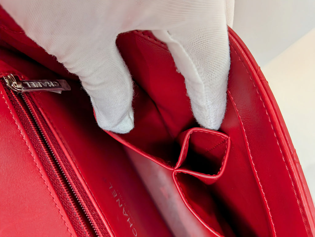 Chanel Rare Classic All-Red Flap Bag in Quilted Lambskin with Filigree CC