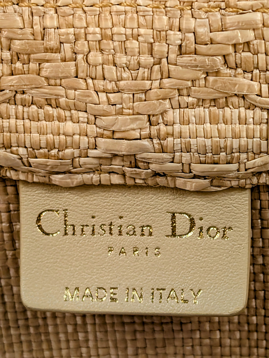 Dior Medium Raffia Book Tote with Heart Charm