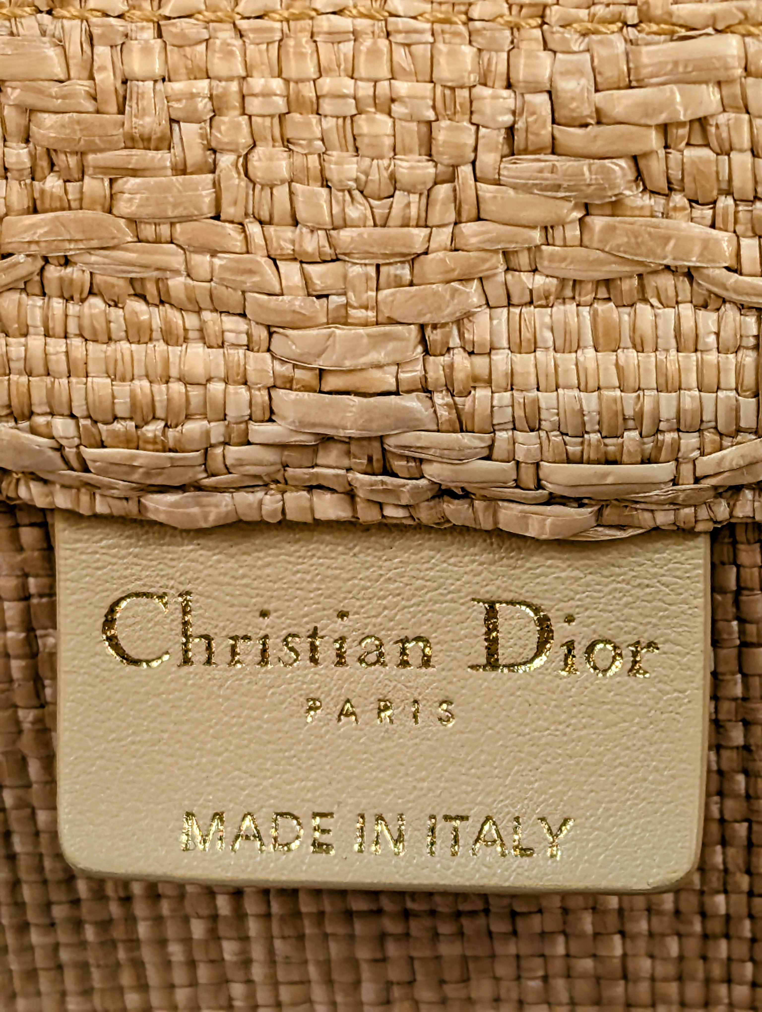 Dior Medium Raffia Book Tote with Heart Charm