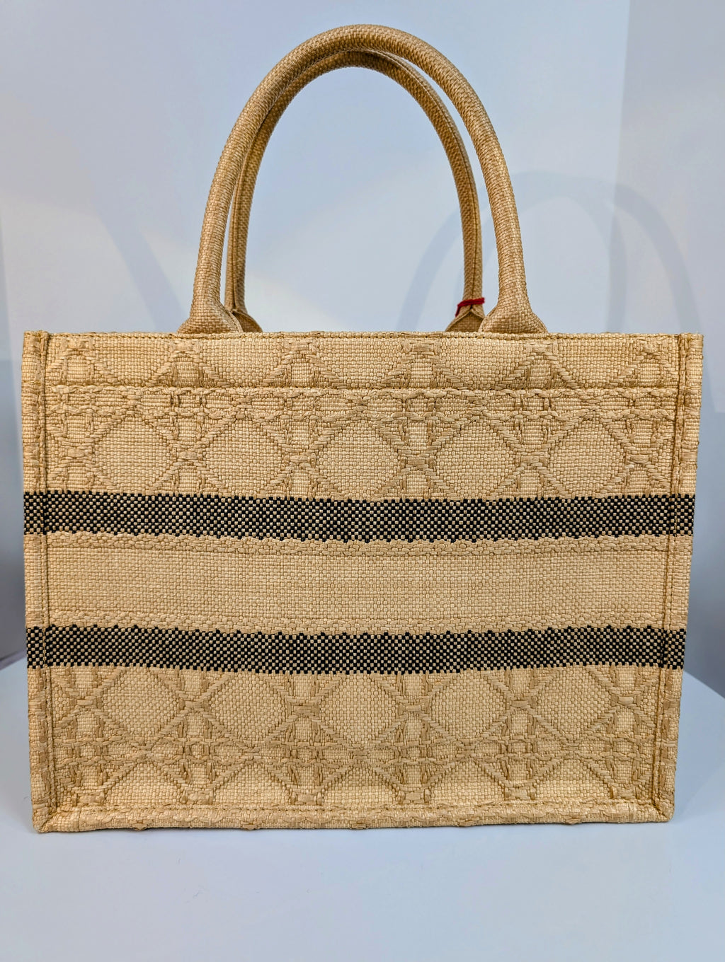 Dior Medium Raffia Book Tote with Heart Charm