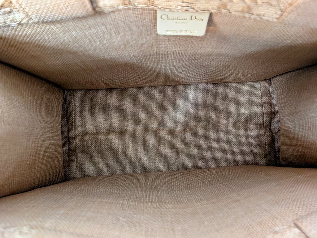 Dior Medium Raffia Book Tote with Heart Charm