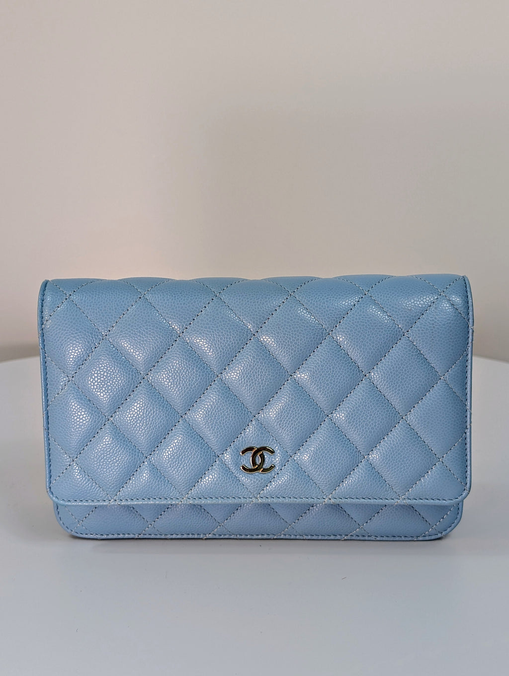Chanel Tiffany Blue Caviar Wallet on Chain (WOC)
