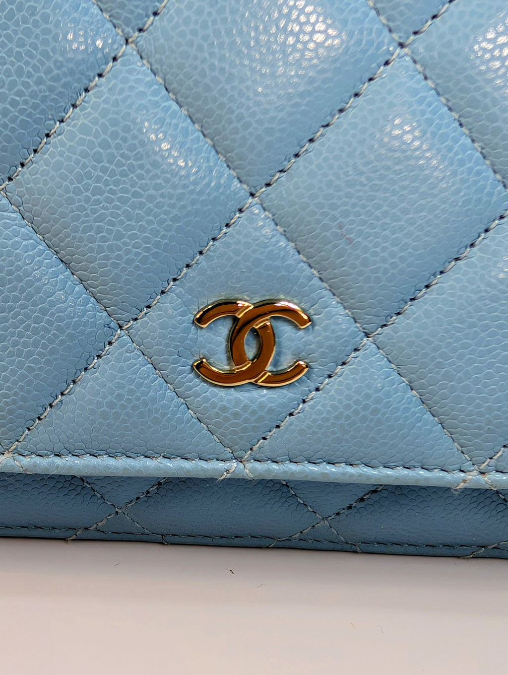 Chanel Tiffany Blue Caviar Wallet on Chain (WOC)