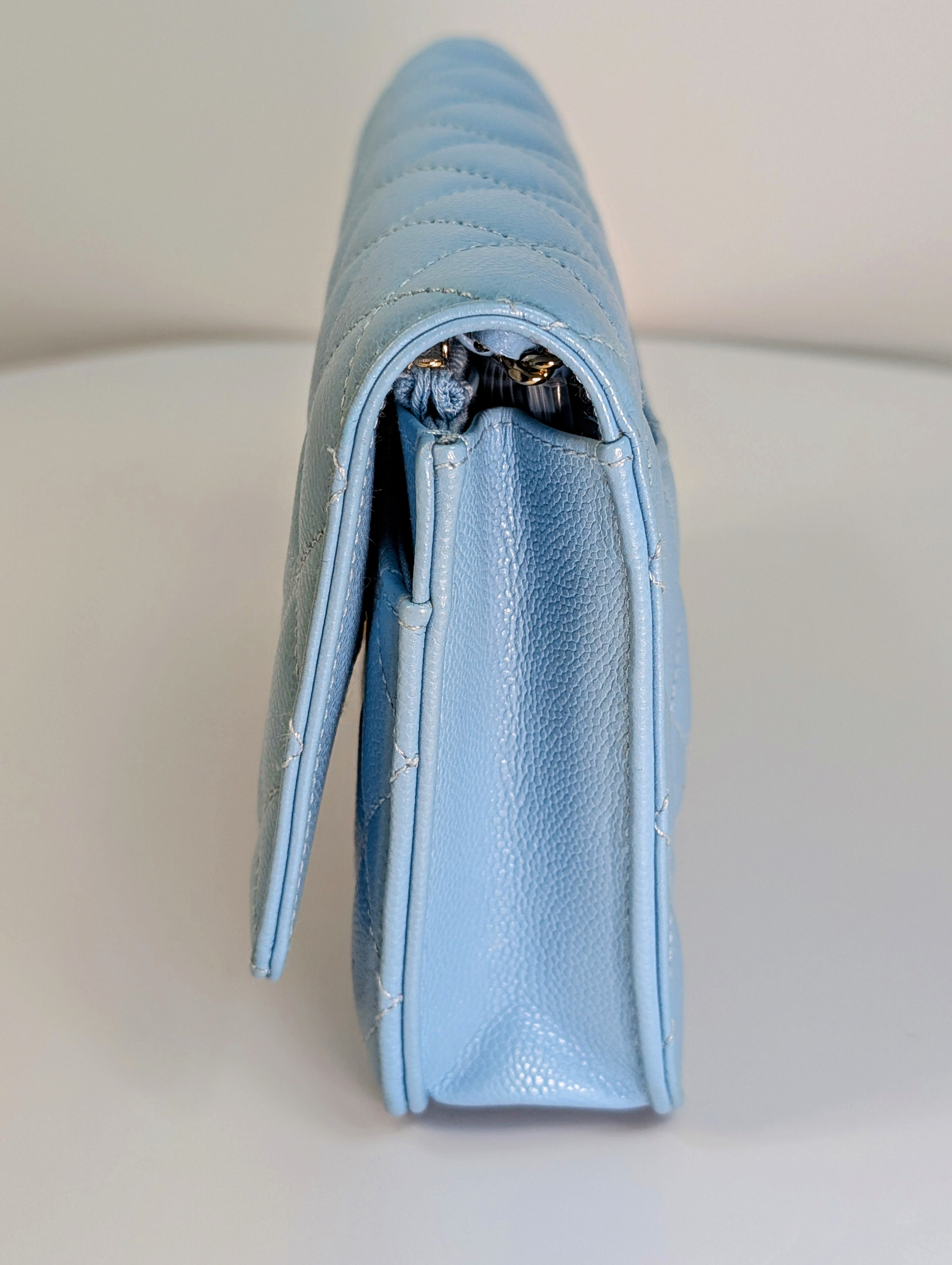 Chanel Tiffany Blue Caviar Wallet on Chain (WOC)