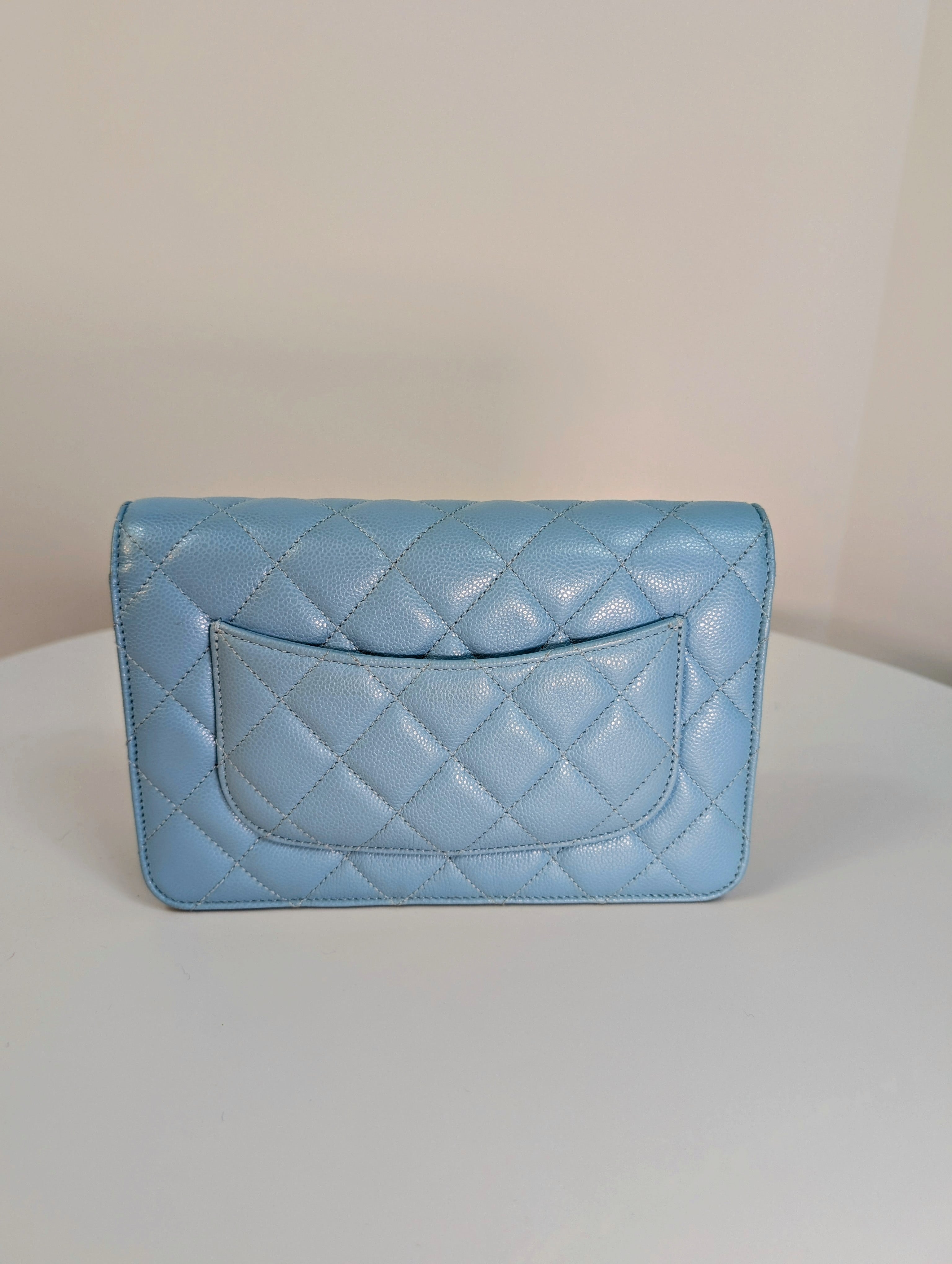 Chanel Tiffany Blue Caviar Wallet on Chain (WOC)