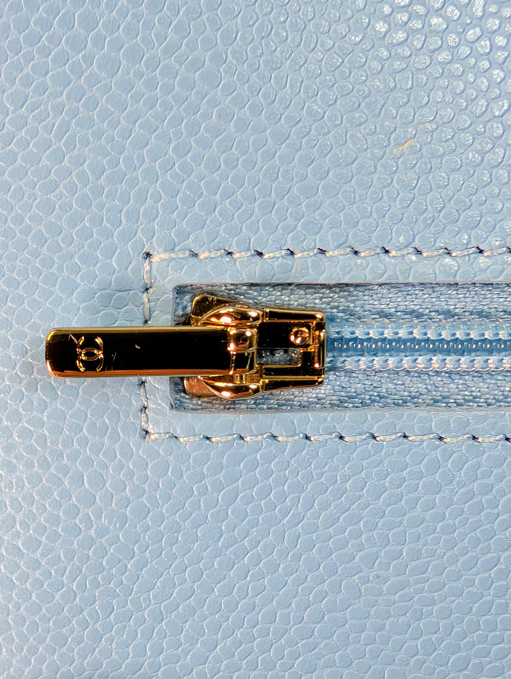 Chanel Tiffany Blue Caviar Wallet on Chain (WOC)