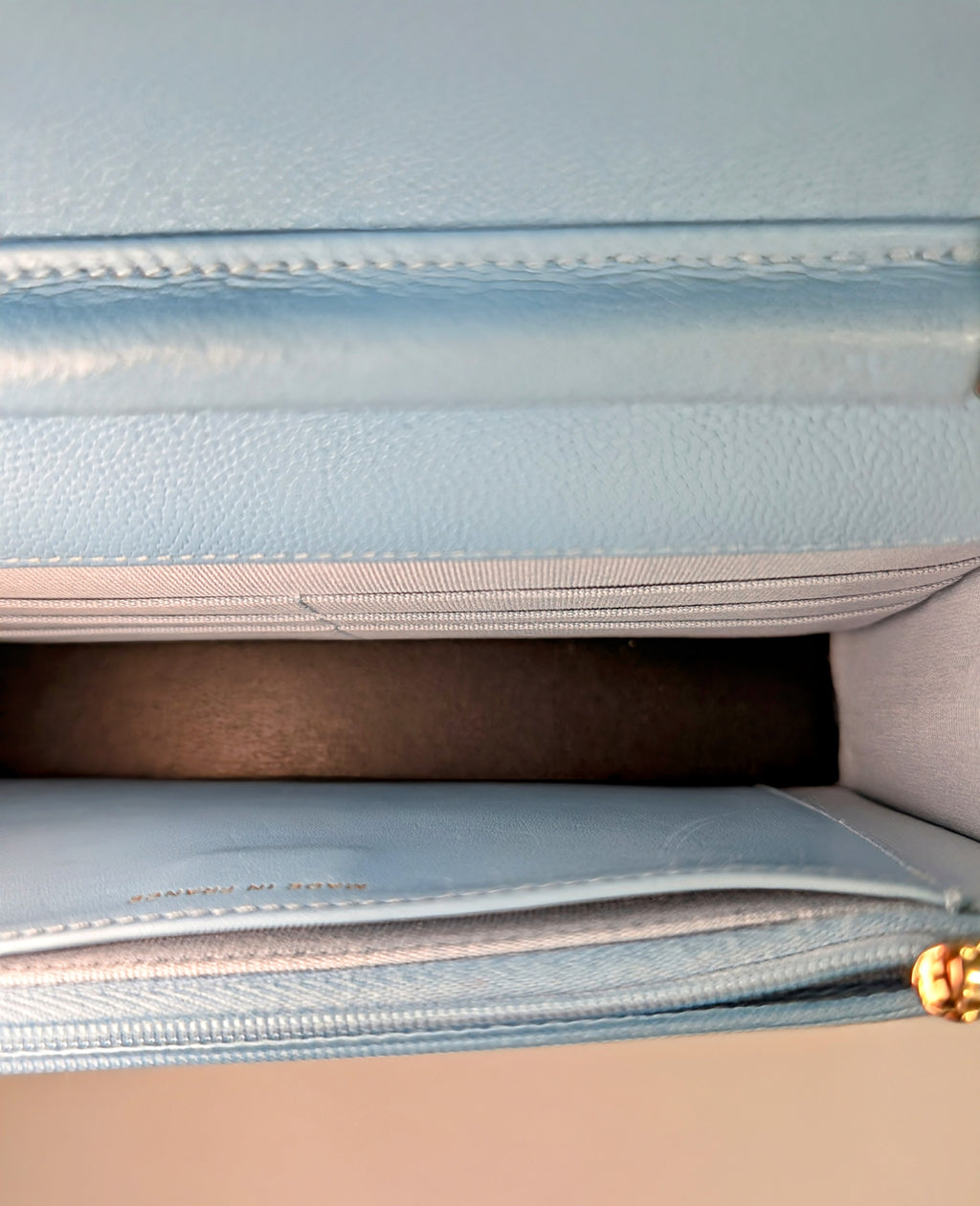 Chanel Tiffany Blue Caviar Wallet on Chain (WOC)