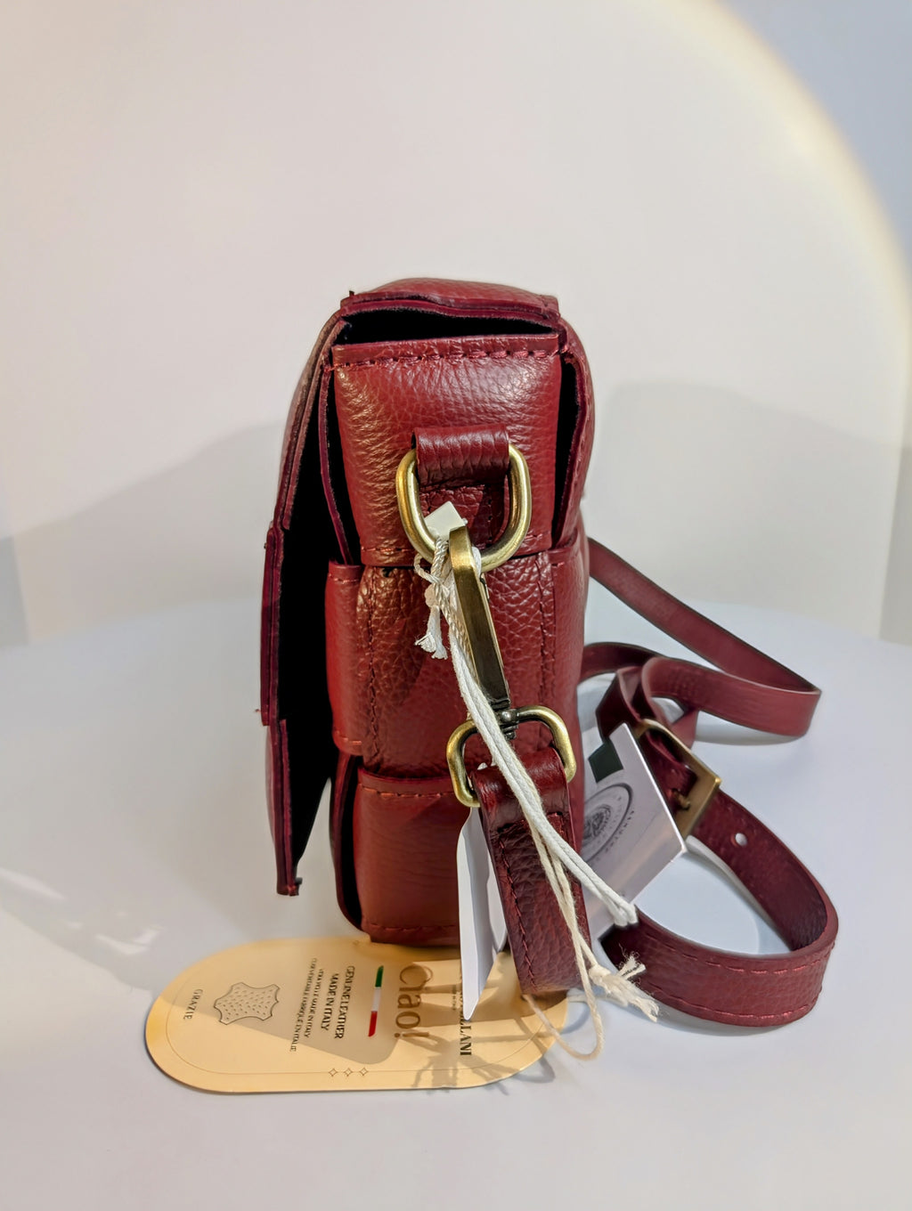 Violeta Castellani Milano Red Woven Leather Shoulder Bag