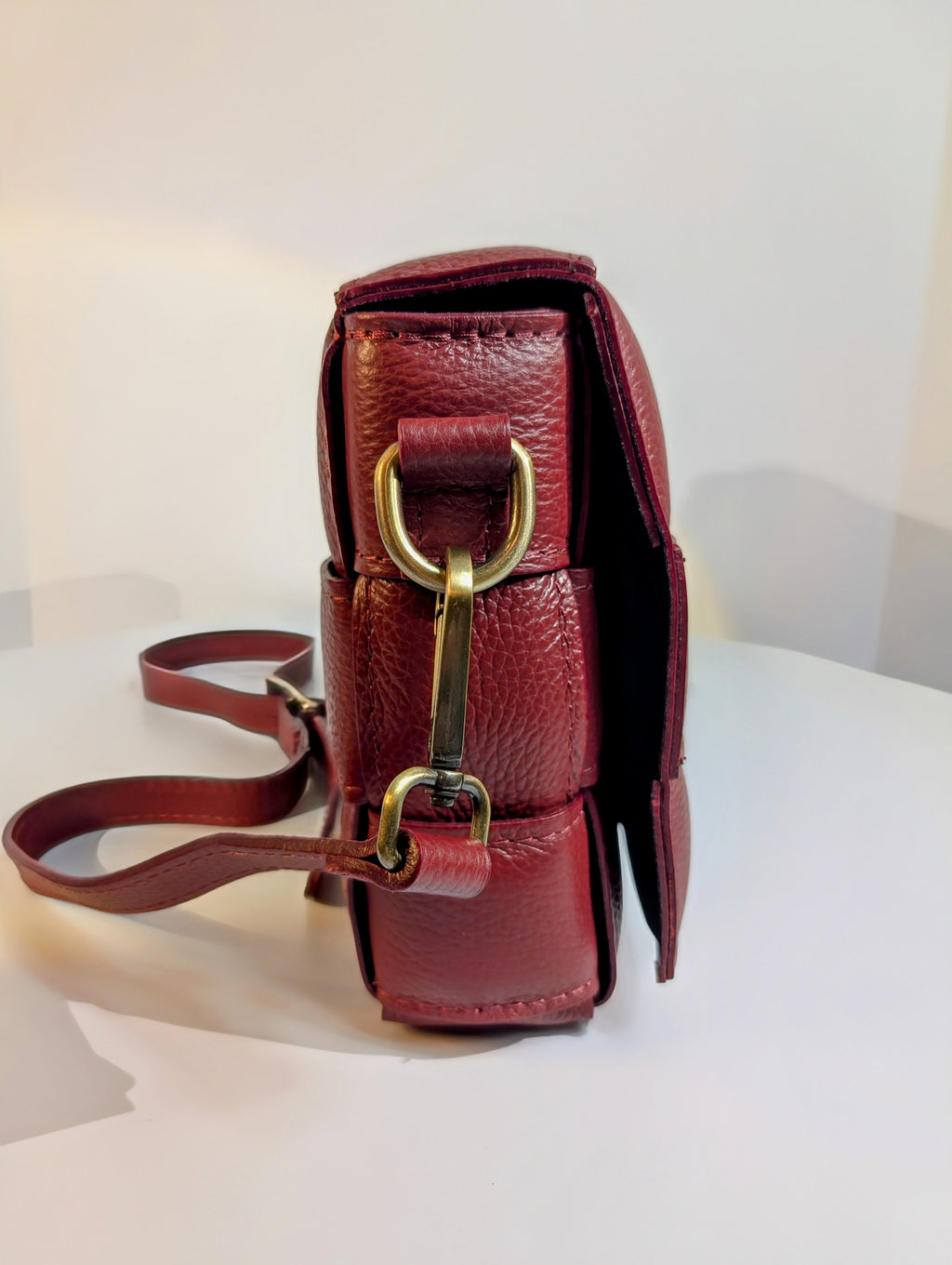 Violeta Castellani Milano Red Woven Leather Shoulder Bag