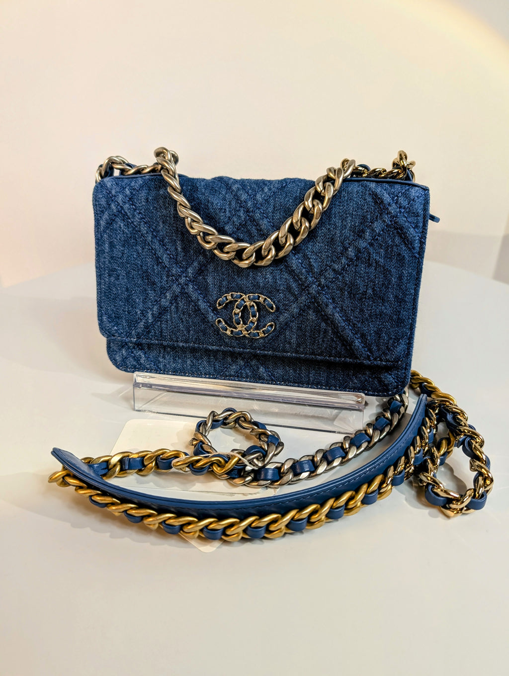 Chanel Cruise Line Edition Denim Wallet on Chain (WOC)