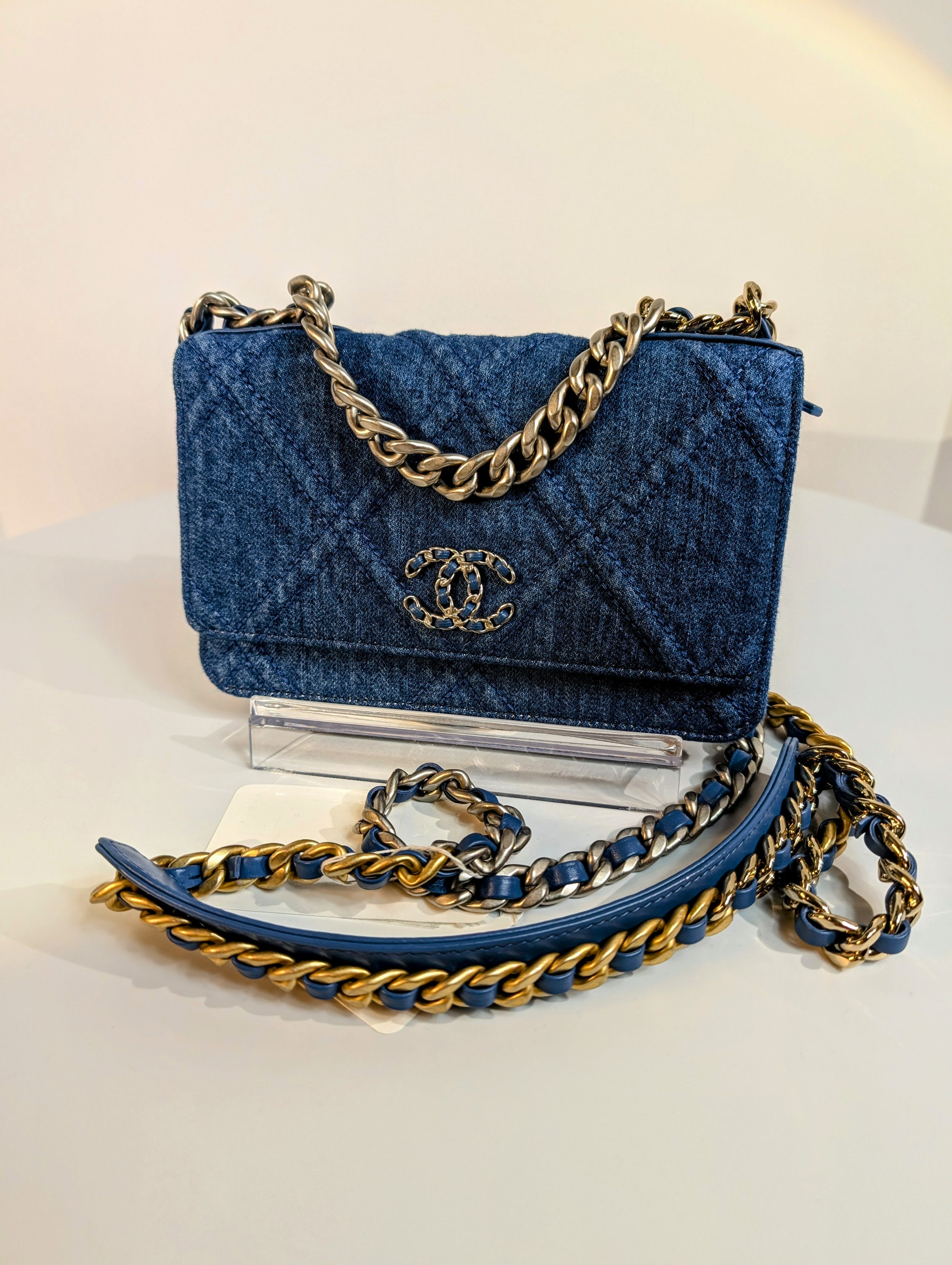 Chanel Cruise Line Edition Denim Wallet on Chain (WOC)