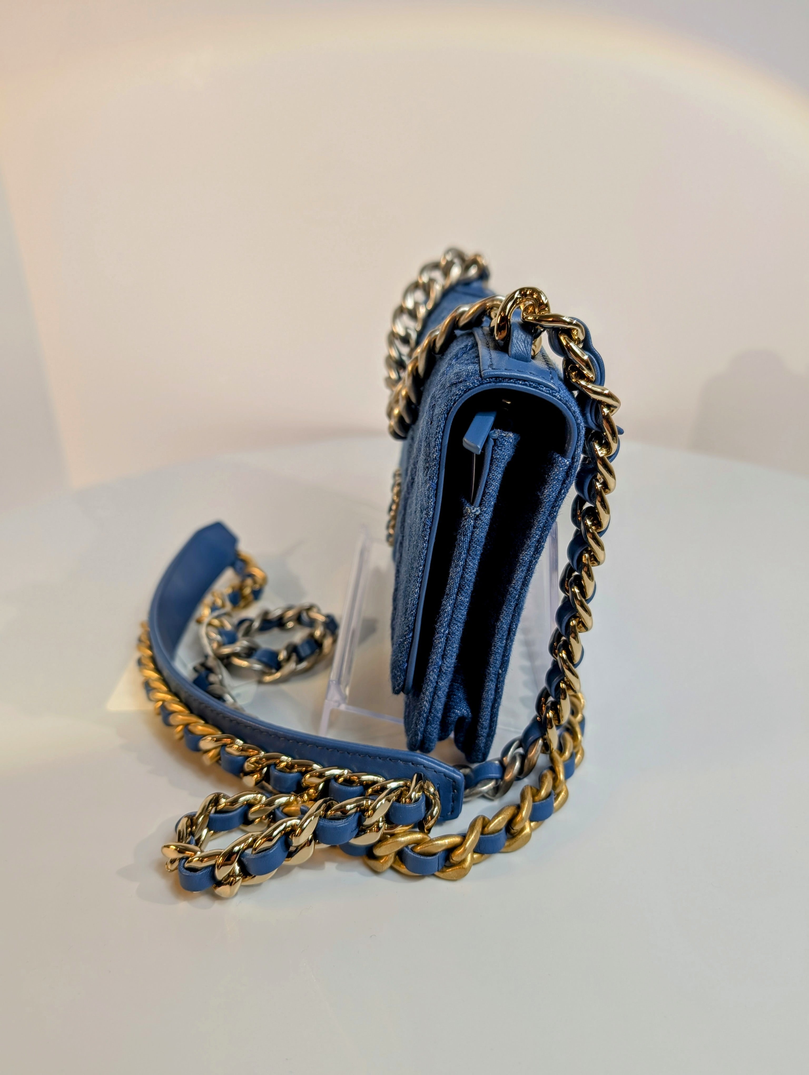 Chanel Cruise Line Edition Denim Wallet on Chain (WOC)