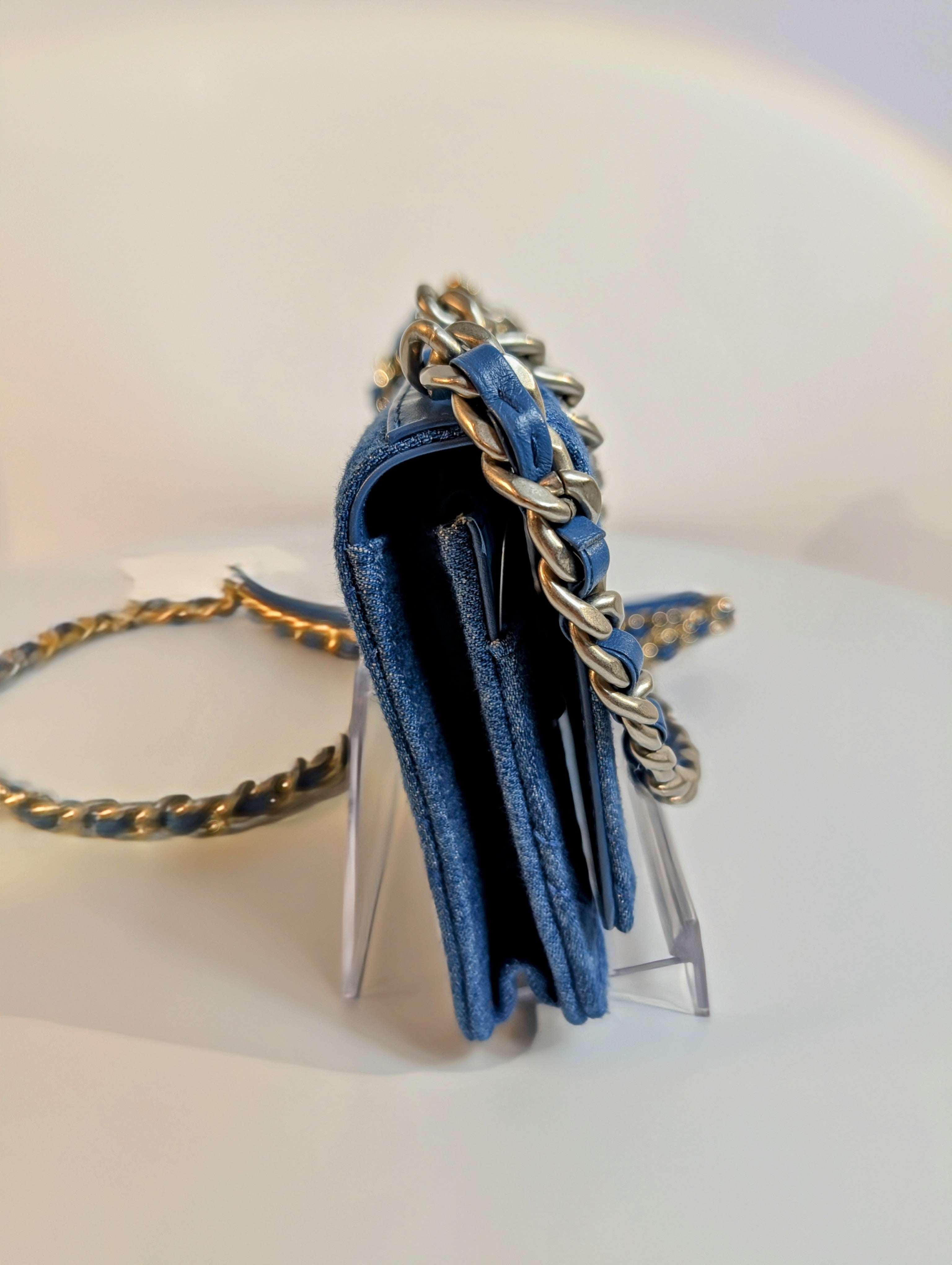 Chanel Cruise Line Edition Denim Wallet on Chain (WOC)
