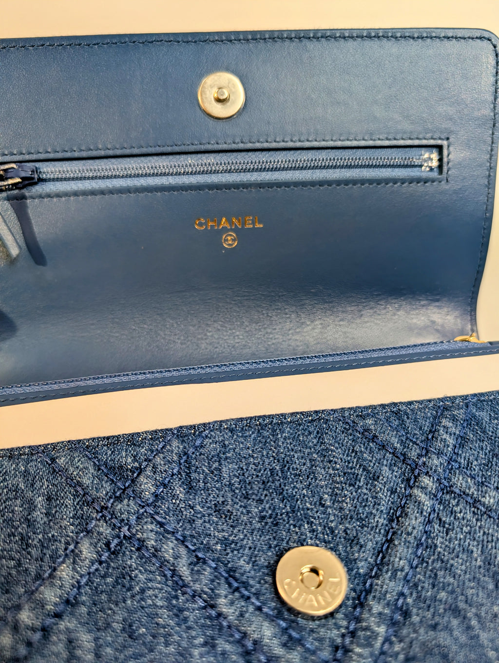 Chanel Cruise Line Edition Denim Wallet on Chain (WOC)