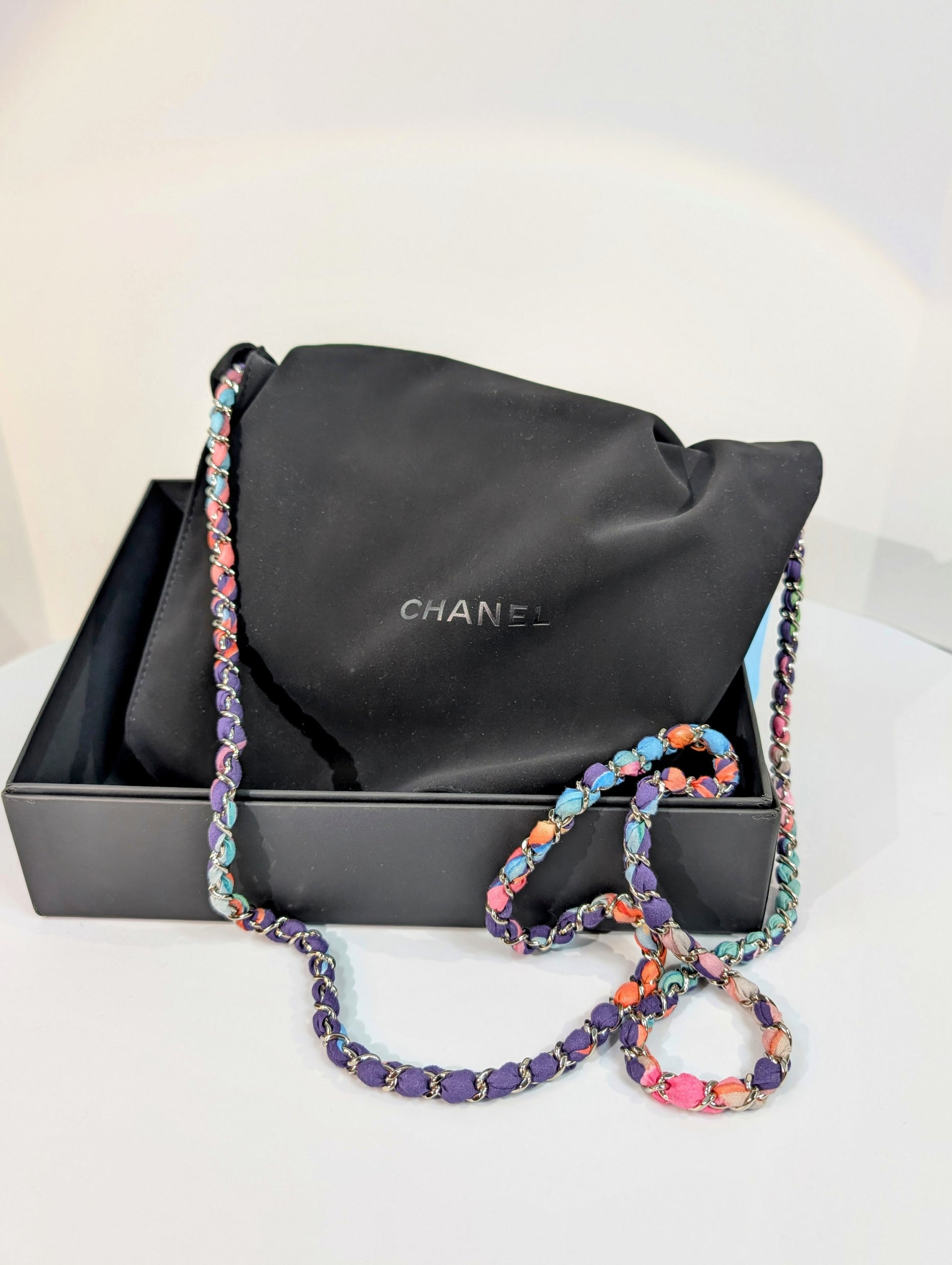 Chanel Jungle Jeans Quilted Fabric Wallet On Chain (WOC)