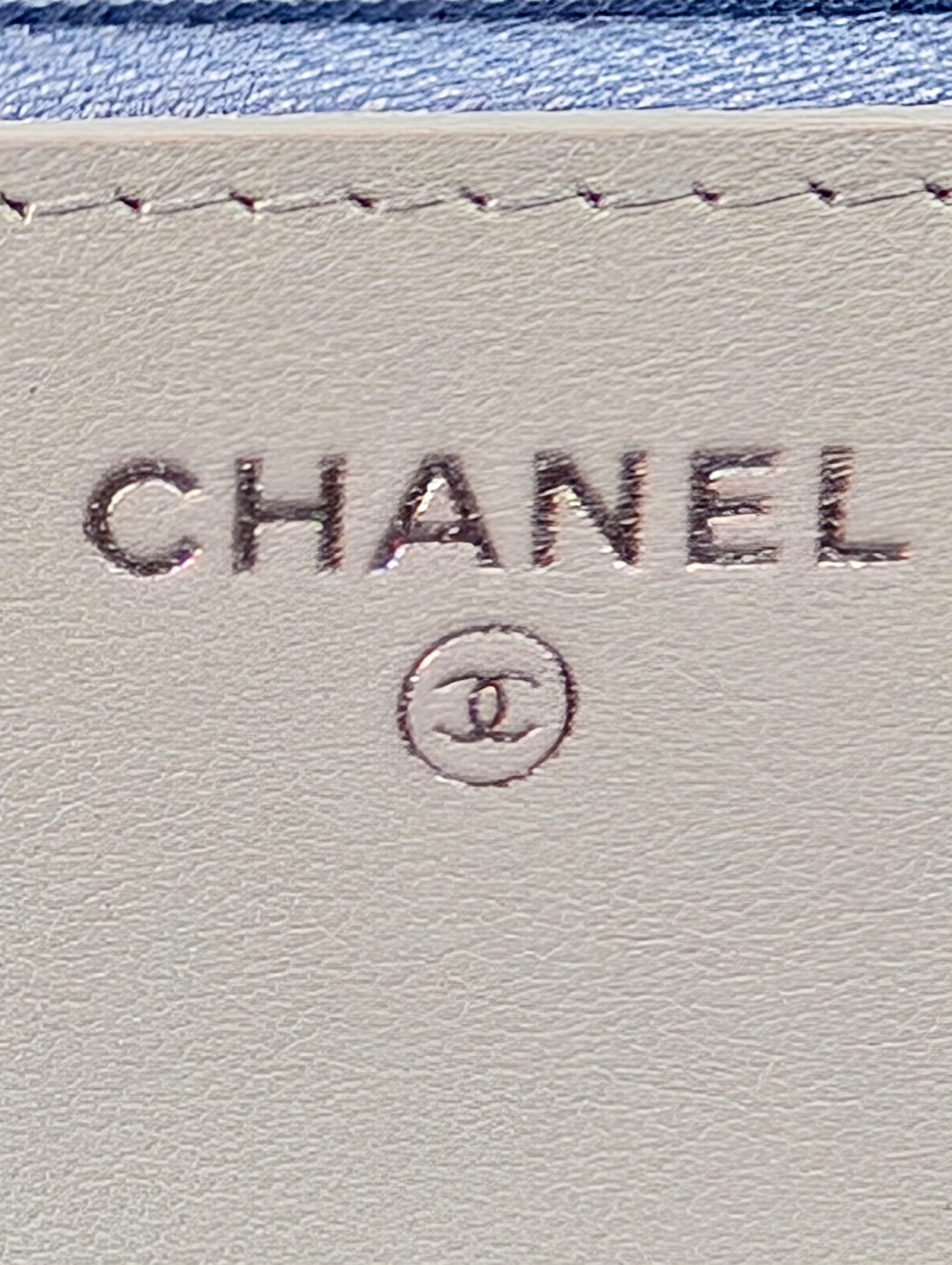 Chanel Jungle Jeans Quilted Fabric Wallet On Chain (WOC)