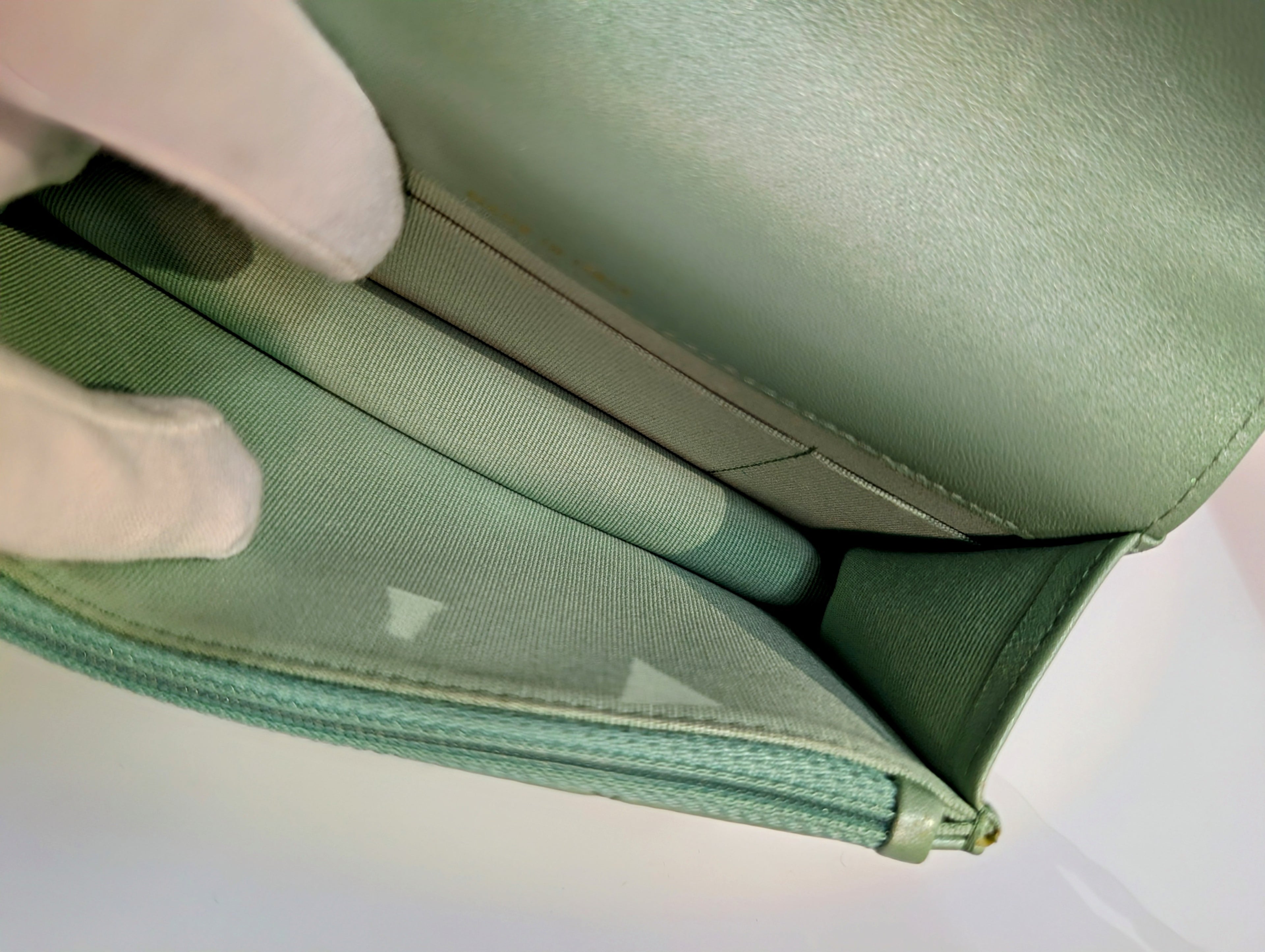 Chanel 19 Mint Quilted Lambskin Wallet On Chain (WOC)