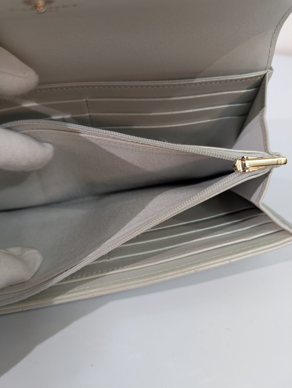 Chanel 19 Long Flap Lambskin in Lustrous Iriescent Silver Clutch