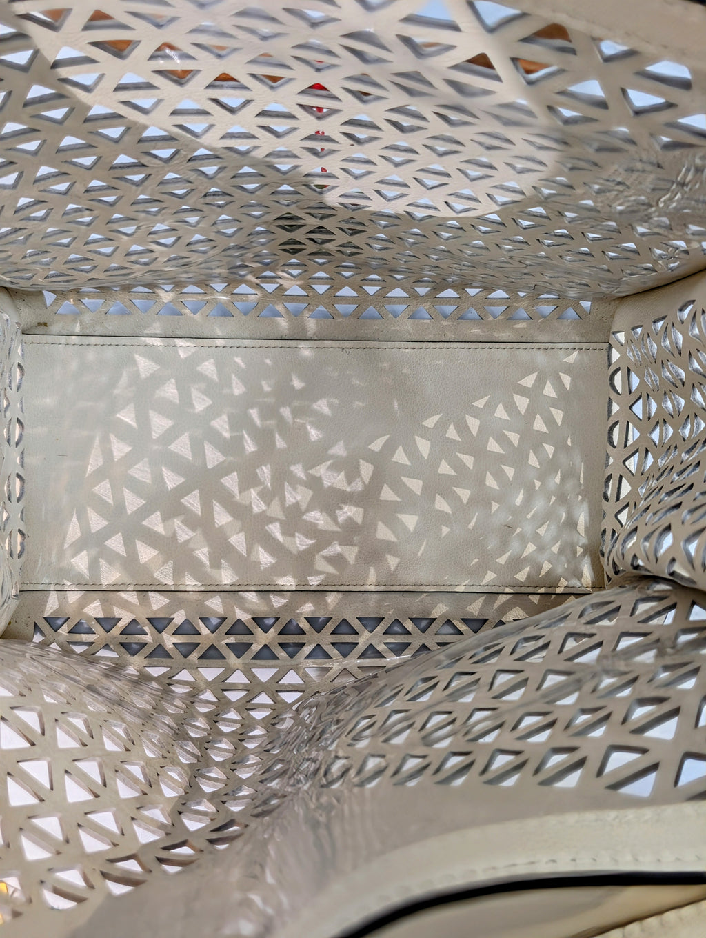 Prada Milano Cream Perforated Tote Bag